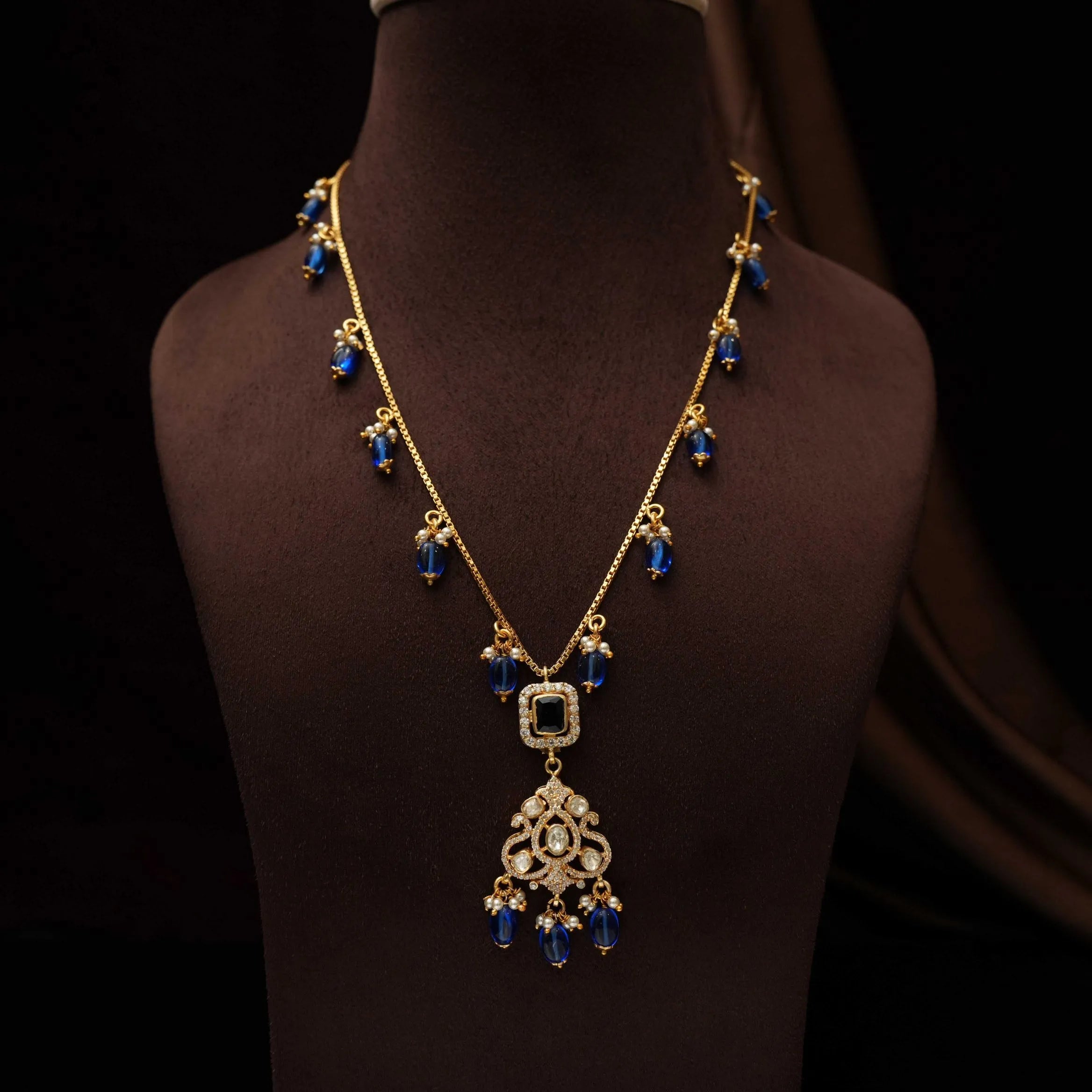 Kanak Silver Chain - Blue