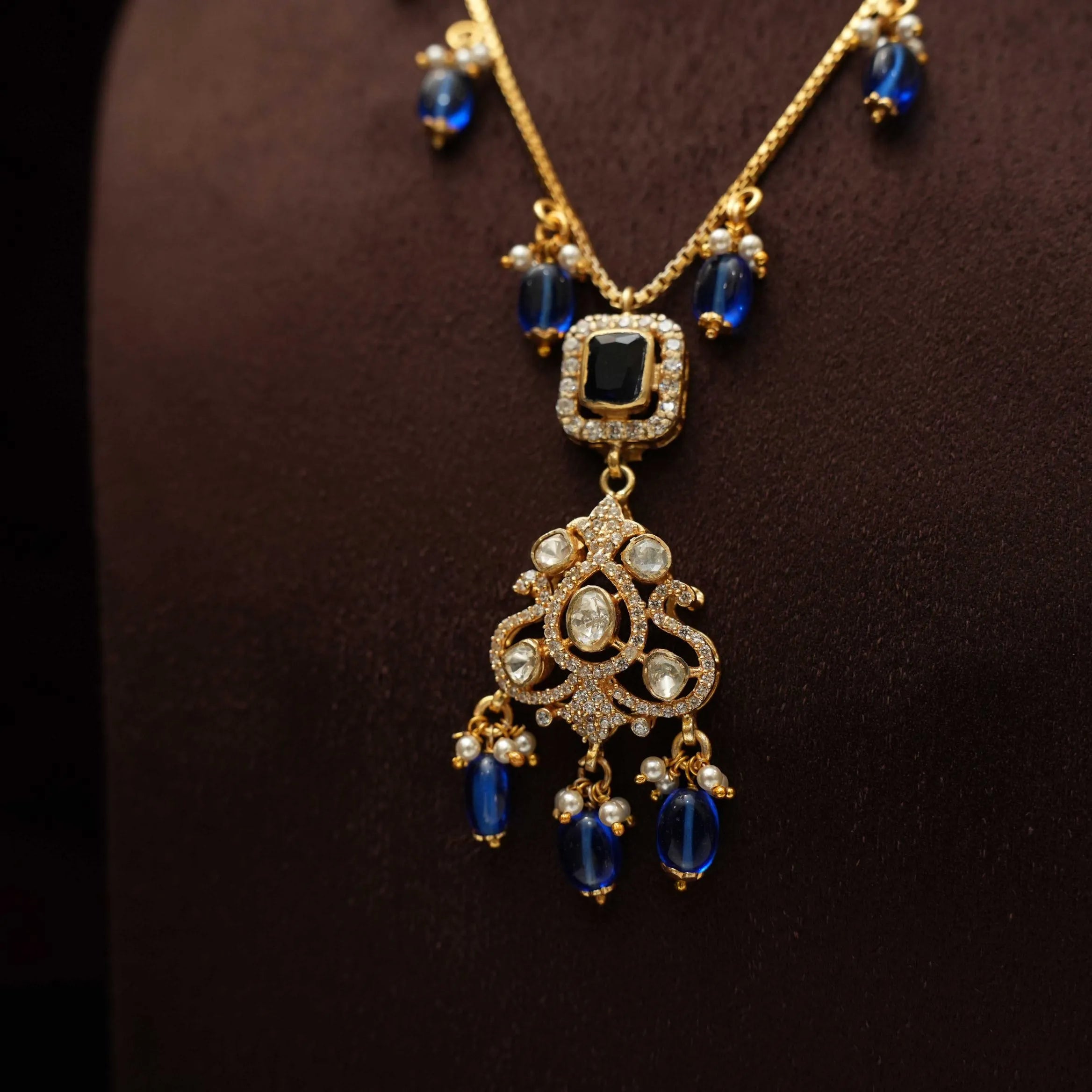 Kanak Silver Chain - Blue