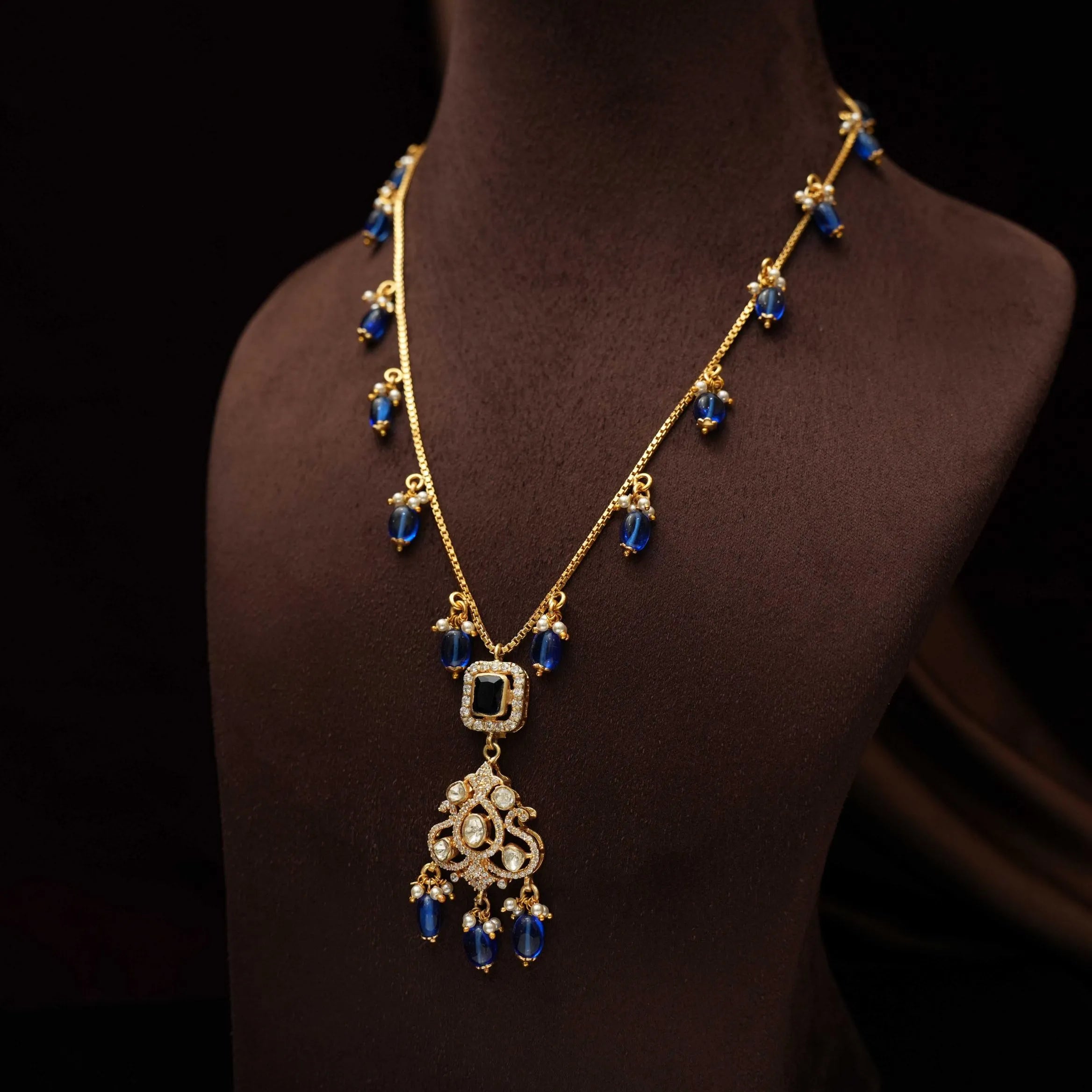 Kanak Silver Chain - Blue