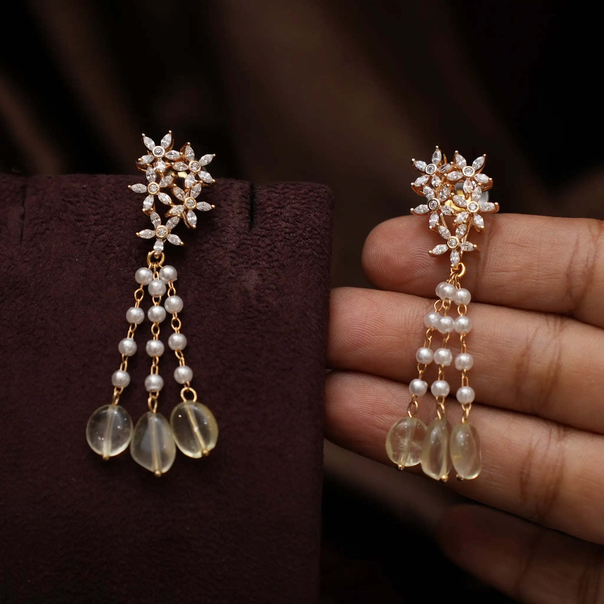 Kanksi Zircon Earrings