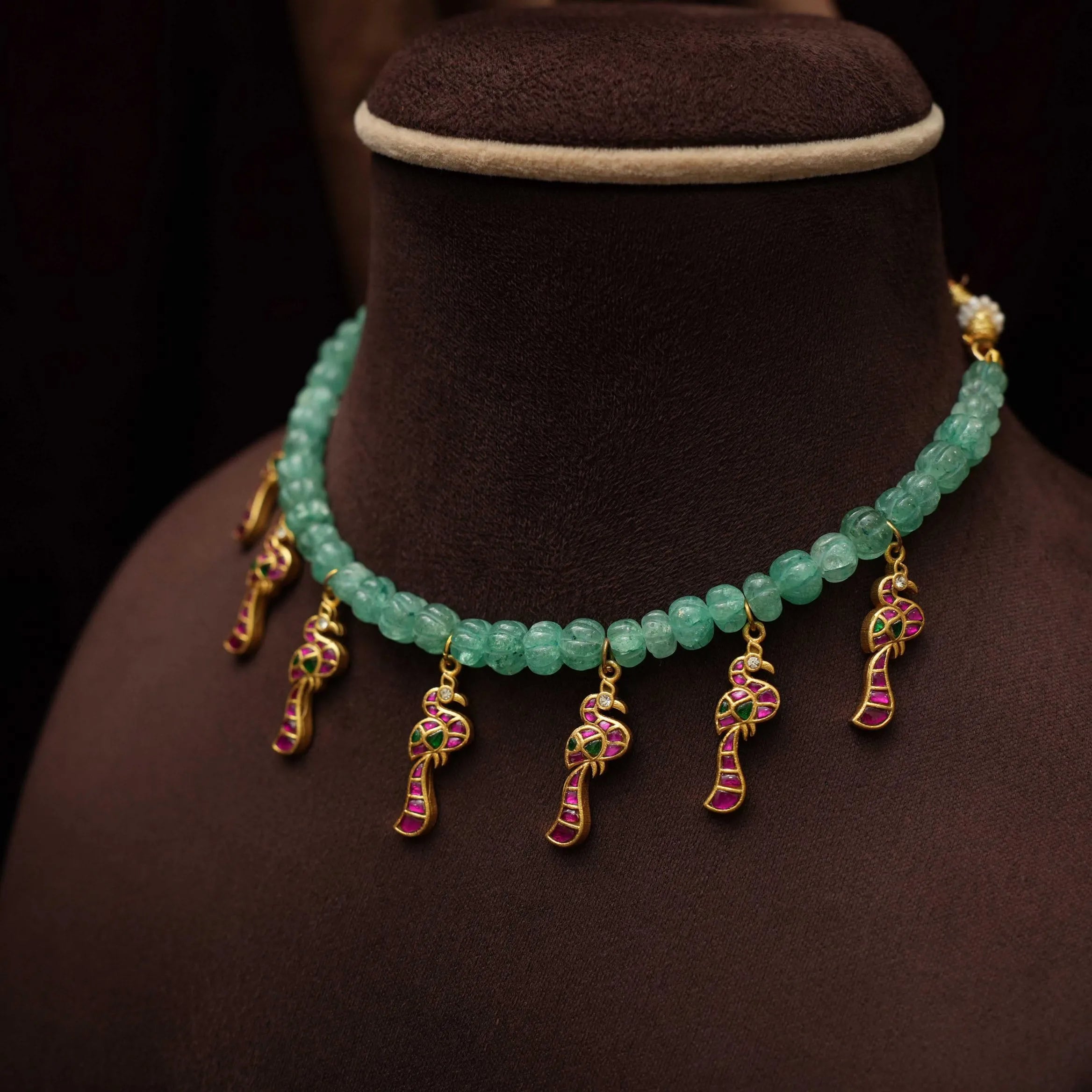 Karuna Beaded Polki Necklace