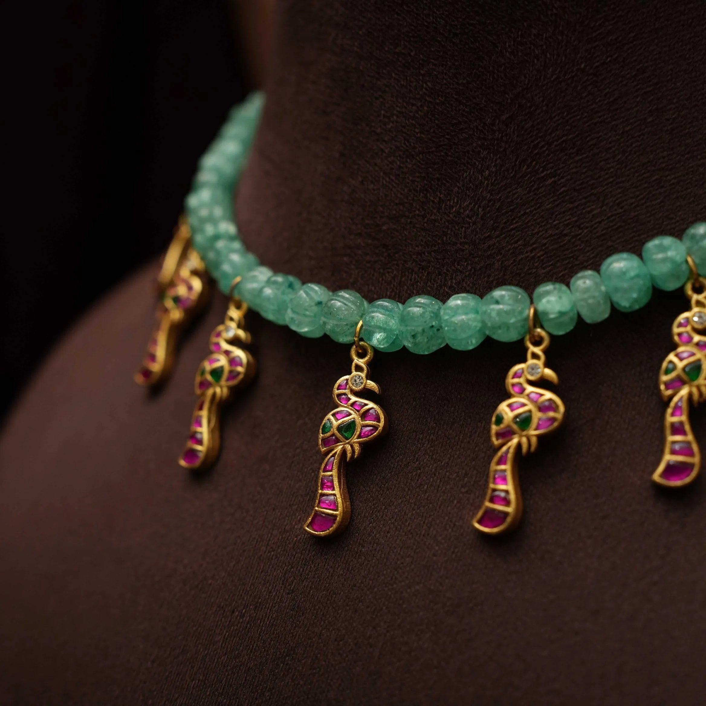 Karuna Beaded Polki Necklace