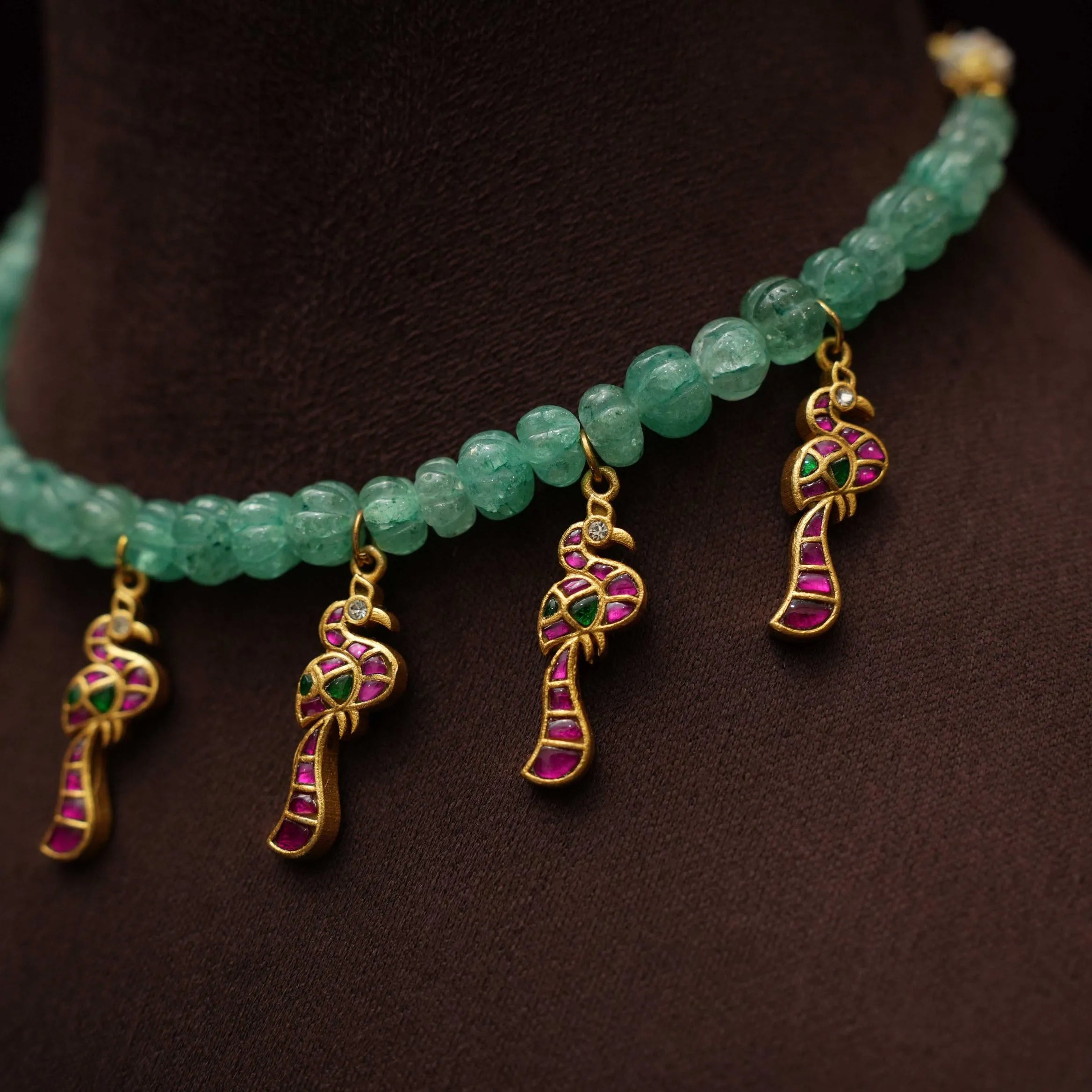 Karuna Beaded Polki Necklace