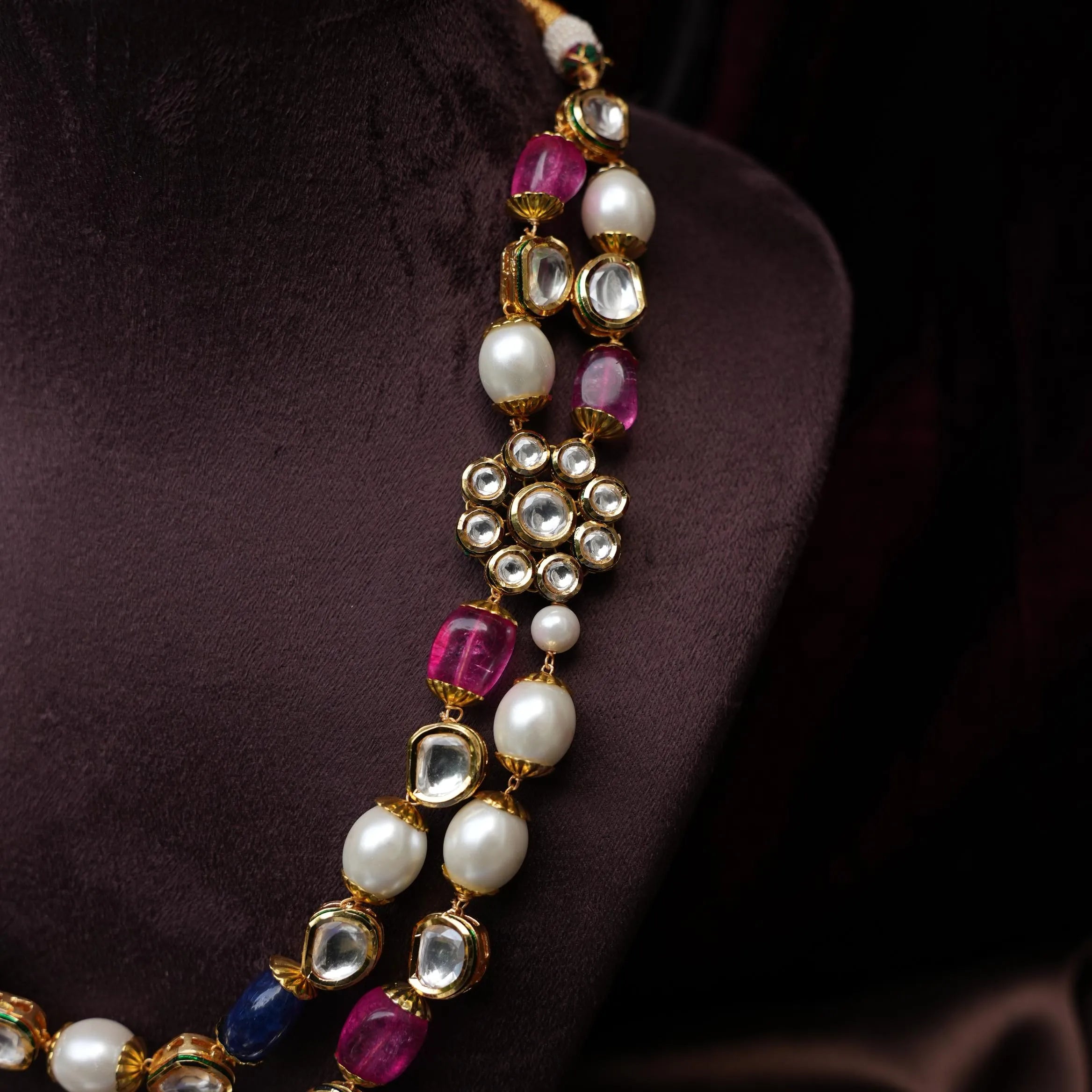 Kavi Multicolor Kundan Necklace
