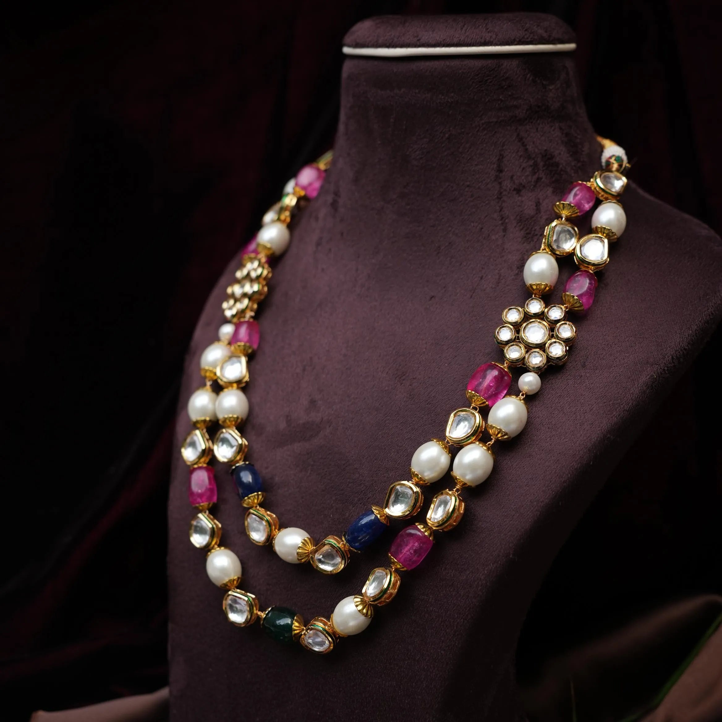 Kavi Multicolor Kundan Necklace