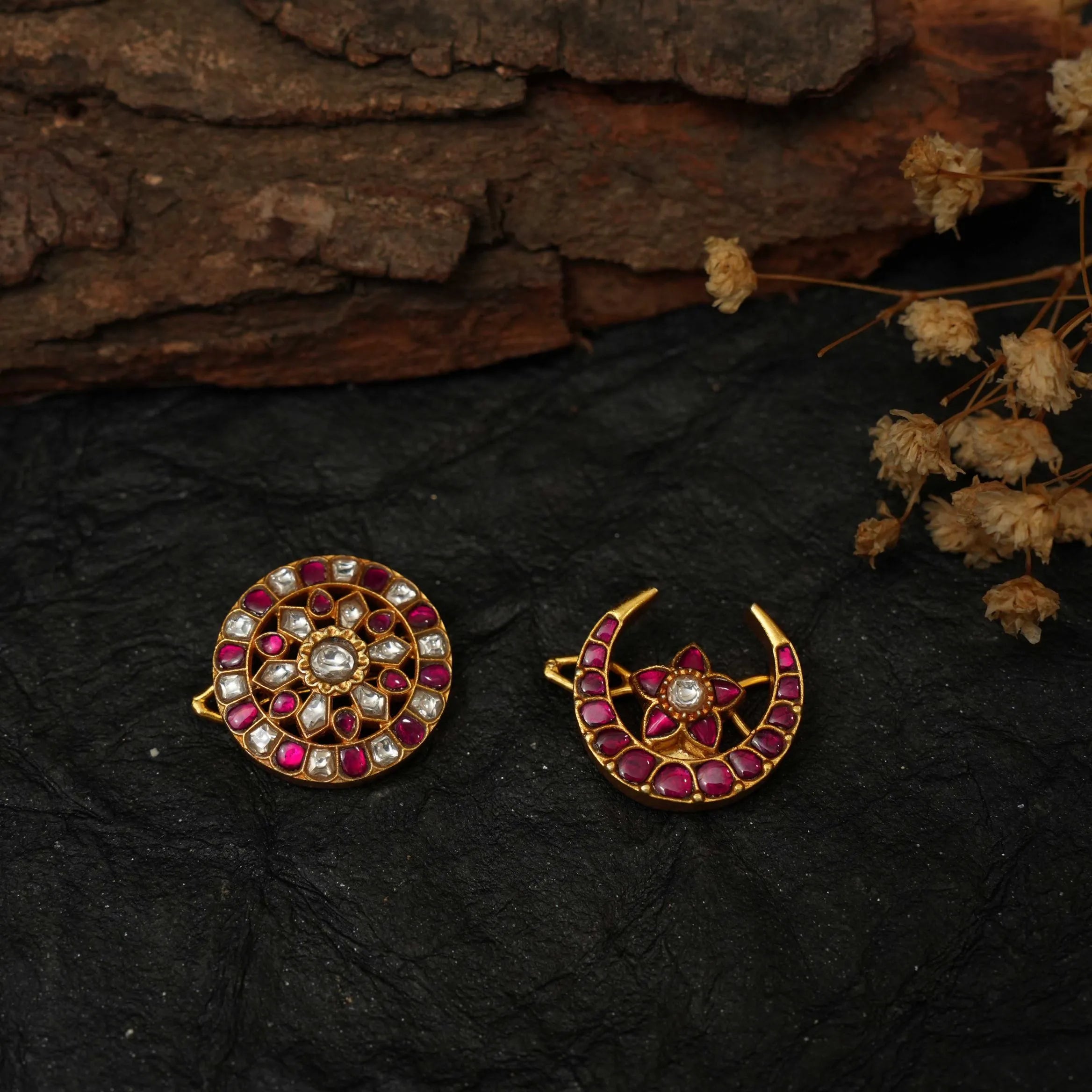 Kavi Sun and Moon Silver Hair Accessory - Elya