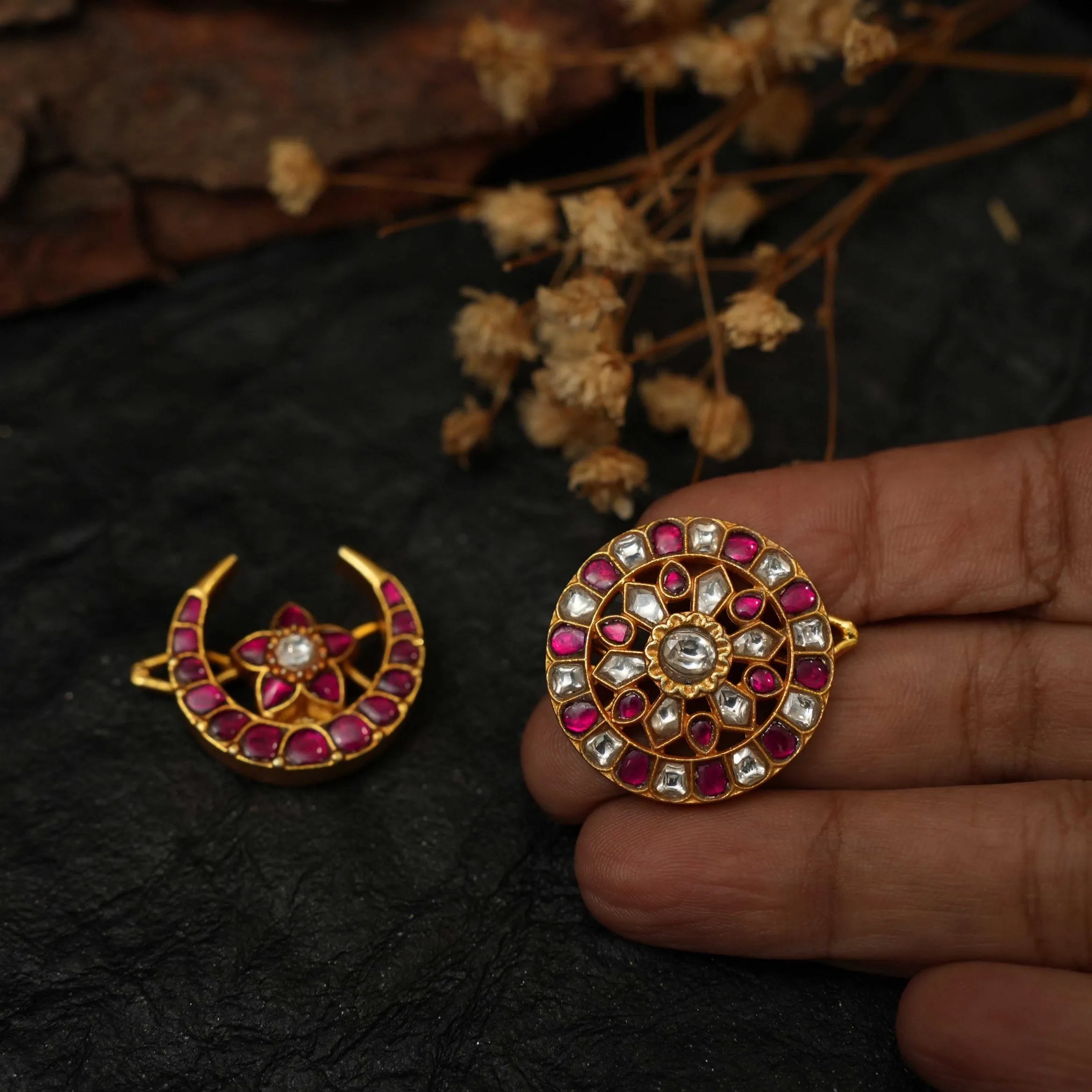 Kavi Sun and Moon Silver Hair Accessory - Elya