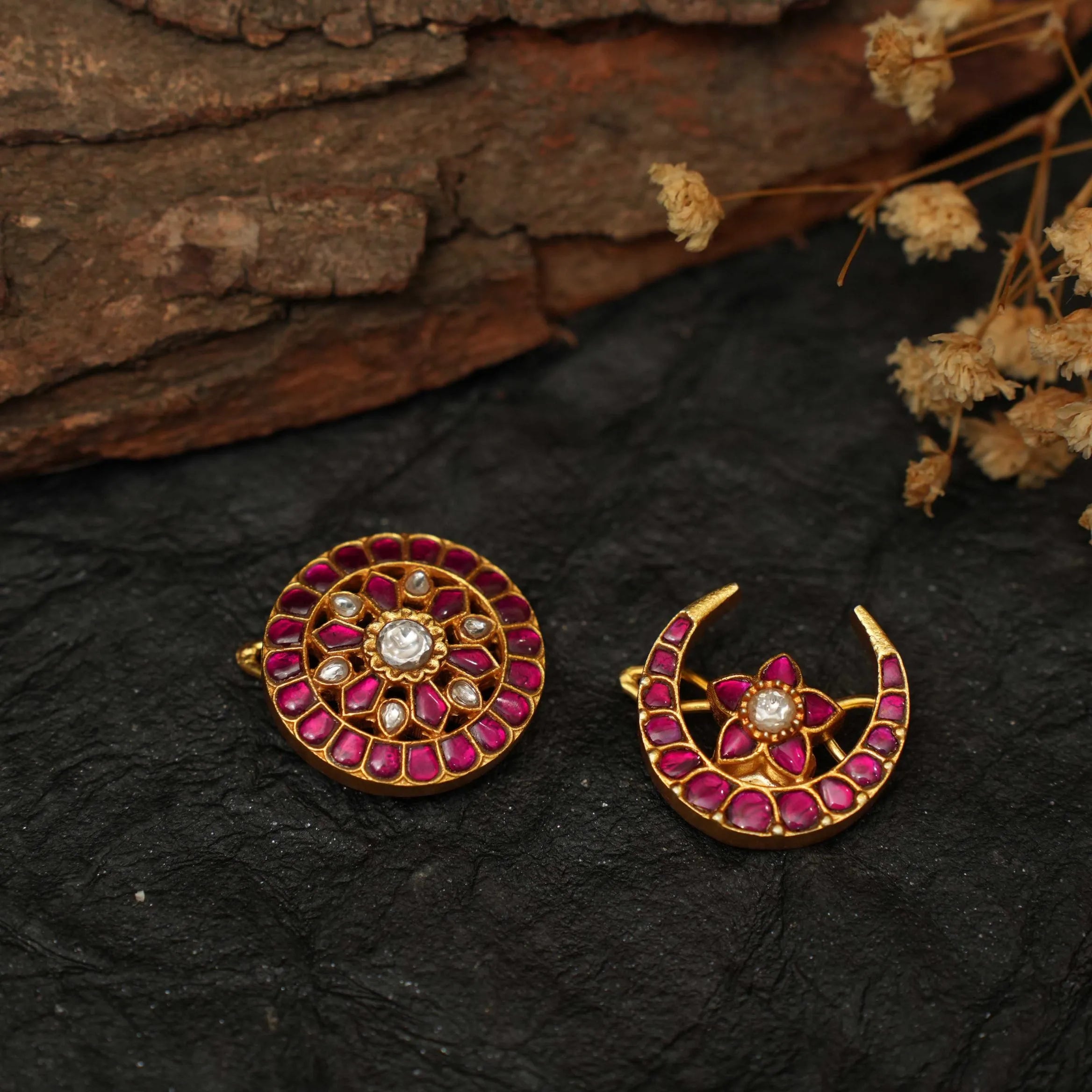 Kavi Sun and Moon Silver Hair Accessory - Esha