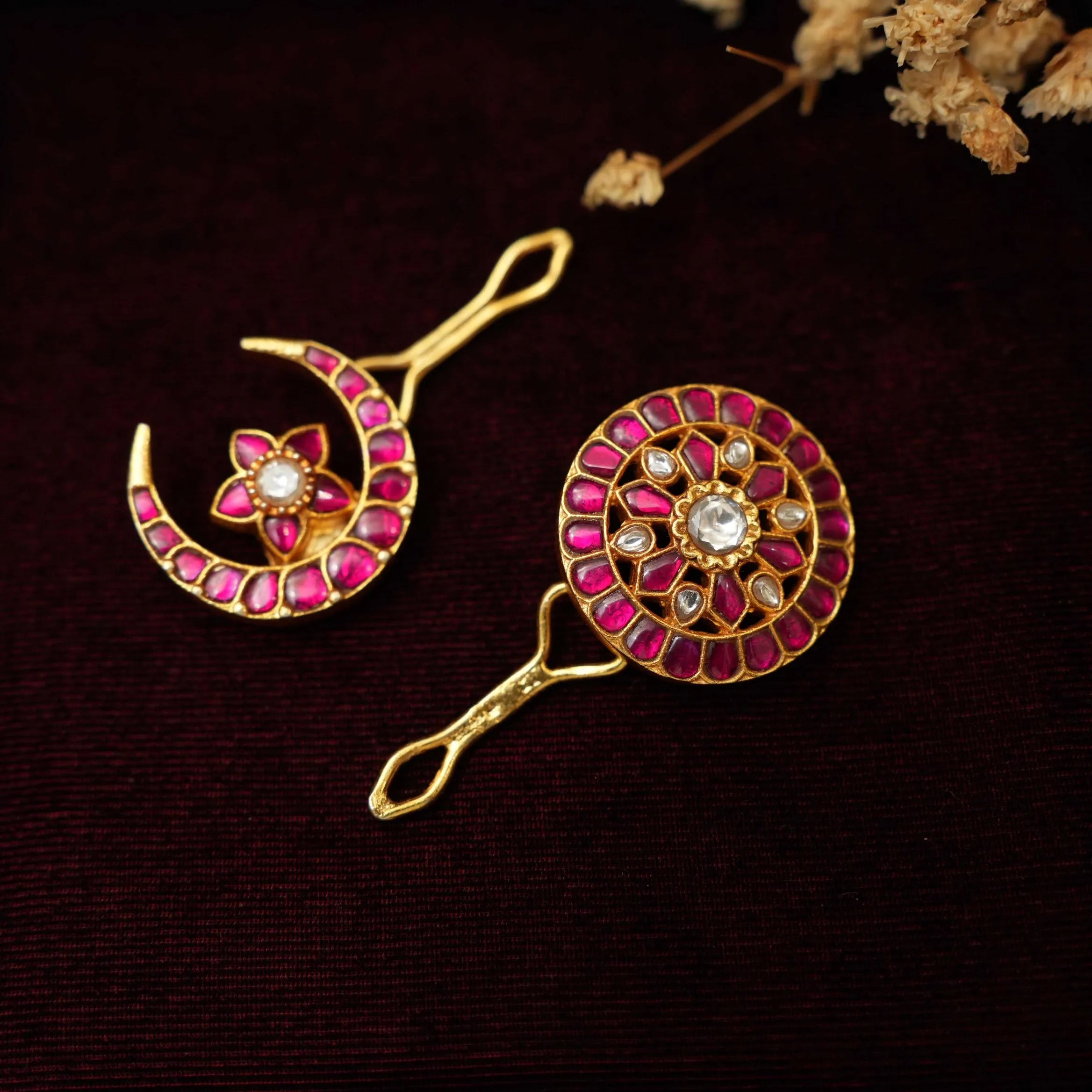 Kavi Sun and Moon Silver Hair Accessory - Esha