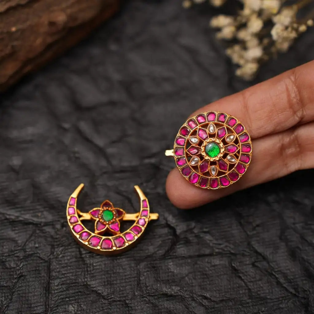 Kavi Sun and Moon Silver Hair Accessory - Nia