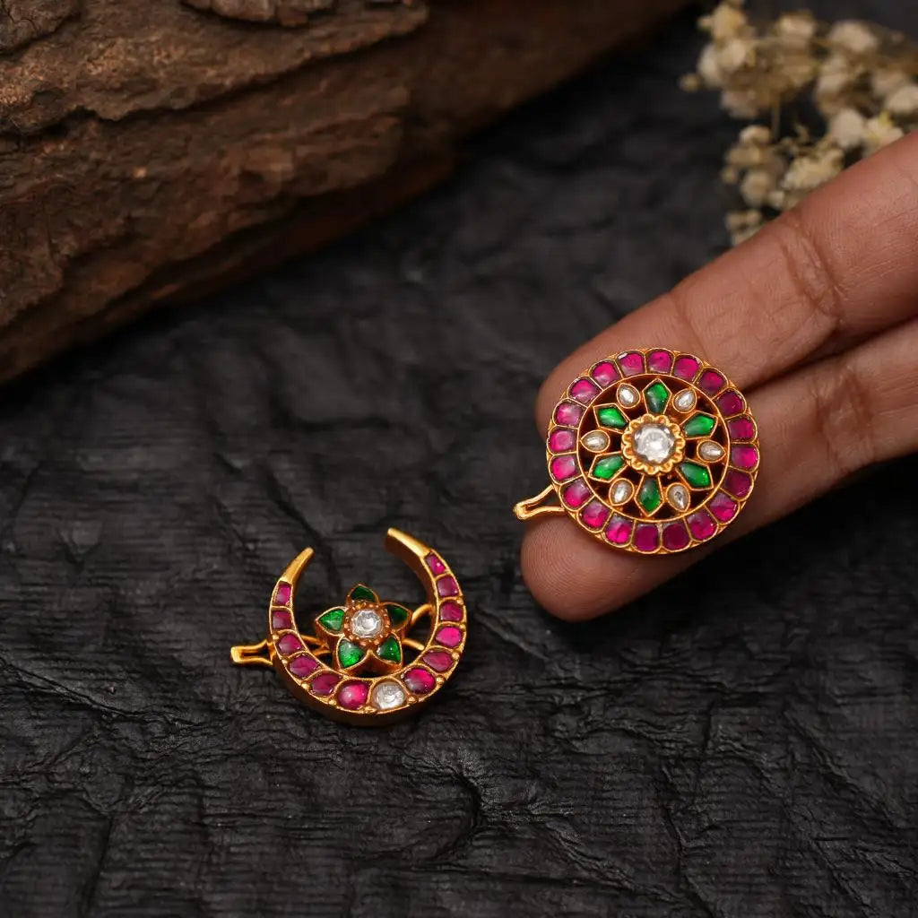 Kavi Sun and Moon Silver Hair Accessory - Rani