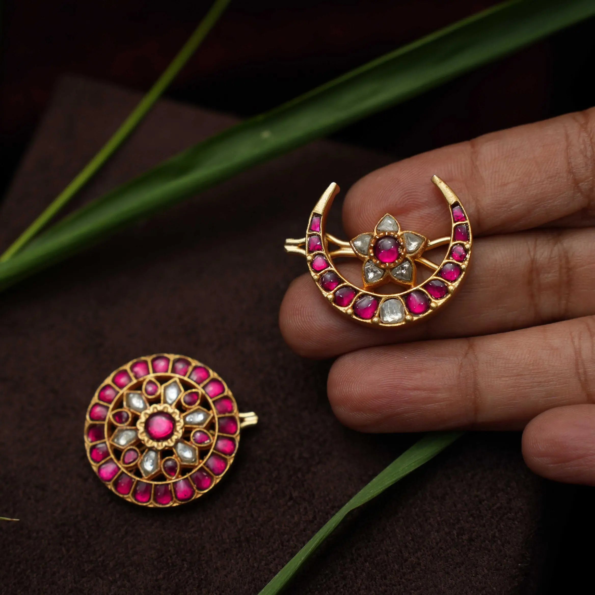 Kavi Sun and Moon Silver Hair Accessory - Rani