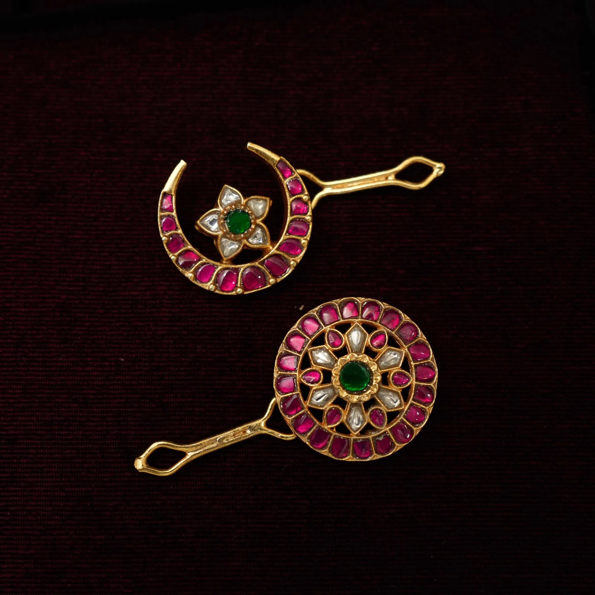 Kavi Sun and Moon Silver Hair Accessory - Stuti