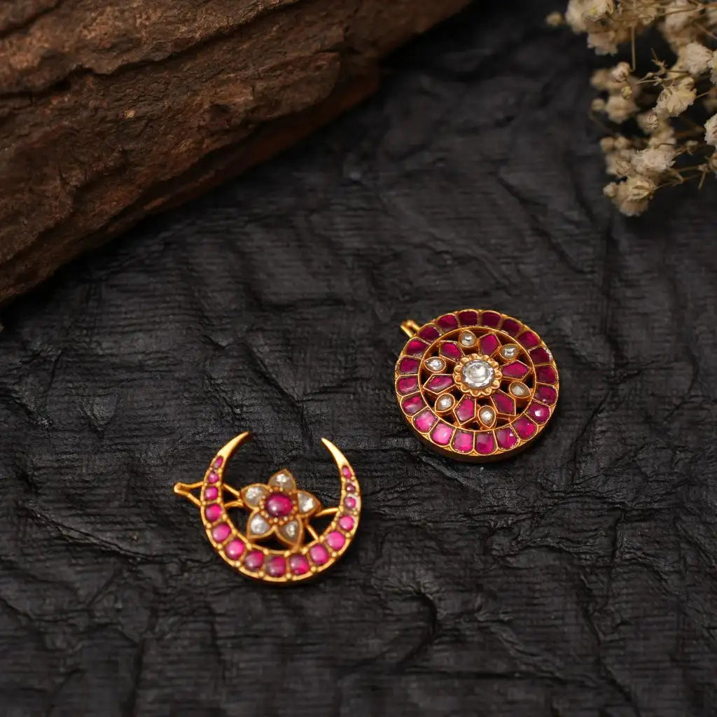 Kavi Sun and Moon Silver Hair Accessory - Vani