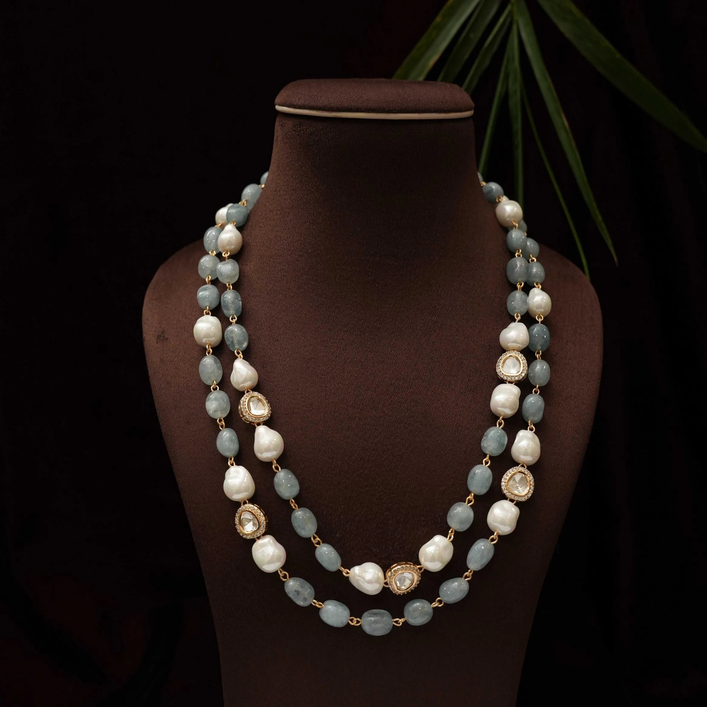 Kavya Beaded Necklace - Pastel Blue