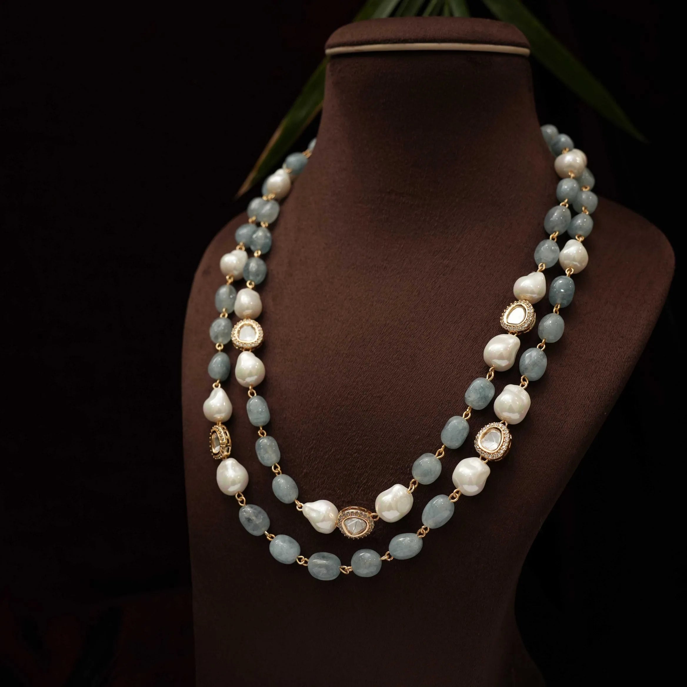 Kavya Beaded Necklace - Pastel Blue