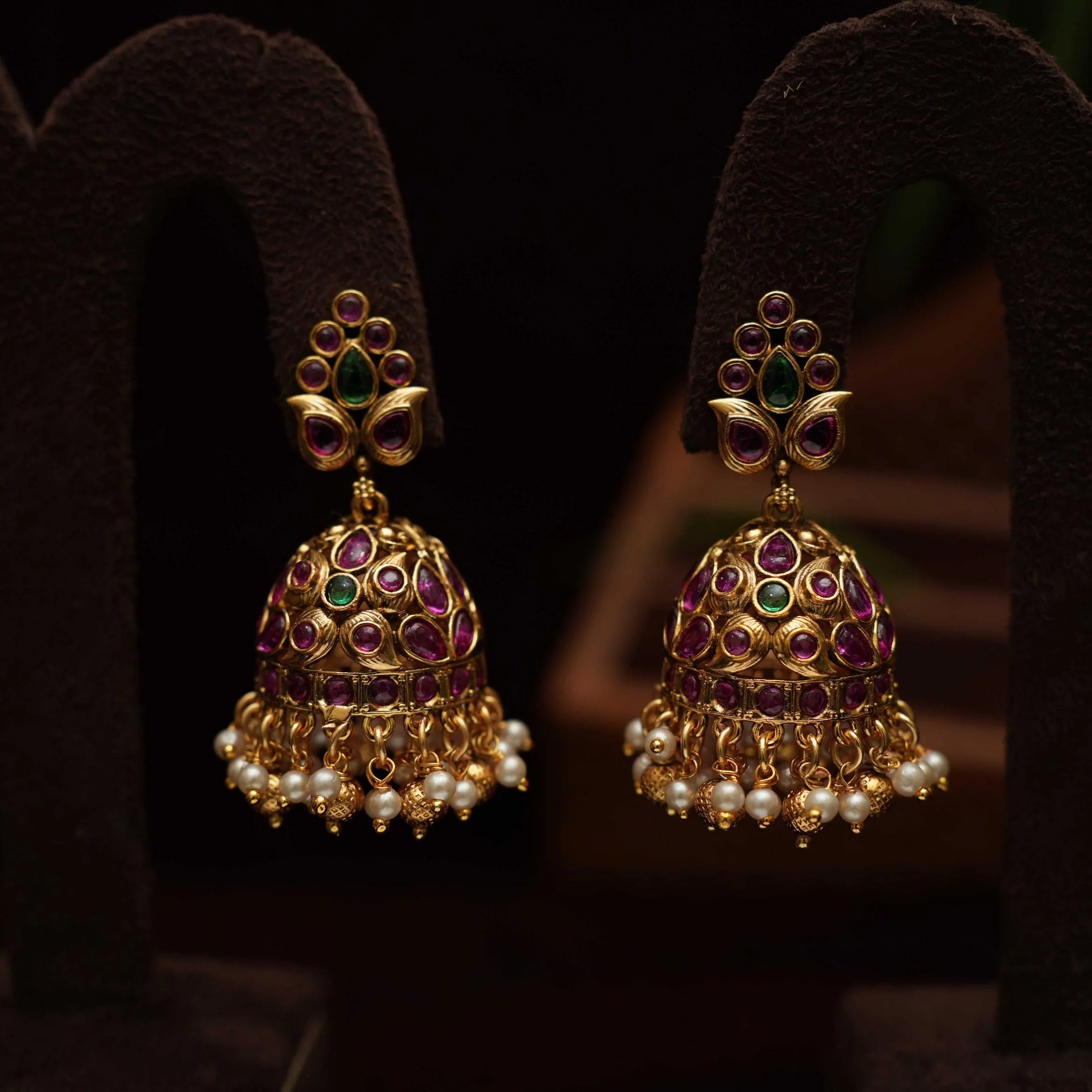 Kayal Antique Jhumka Earrings