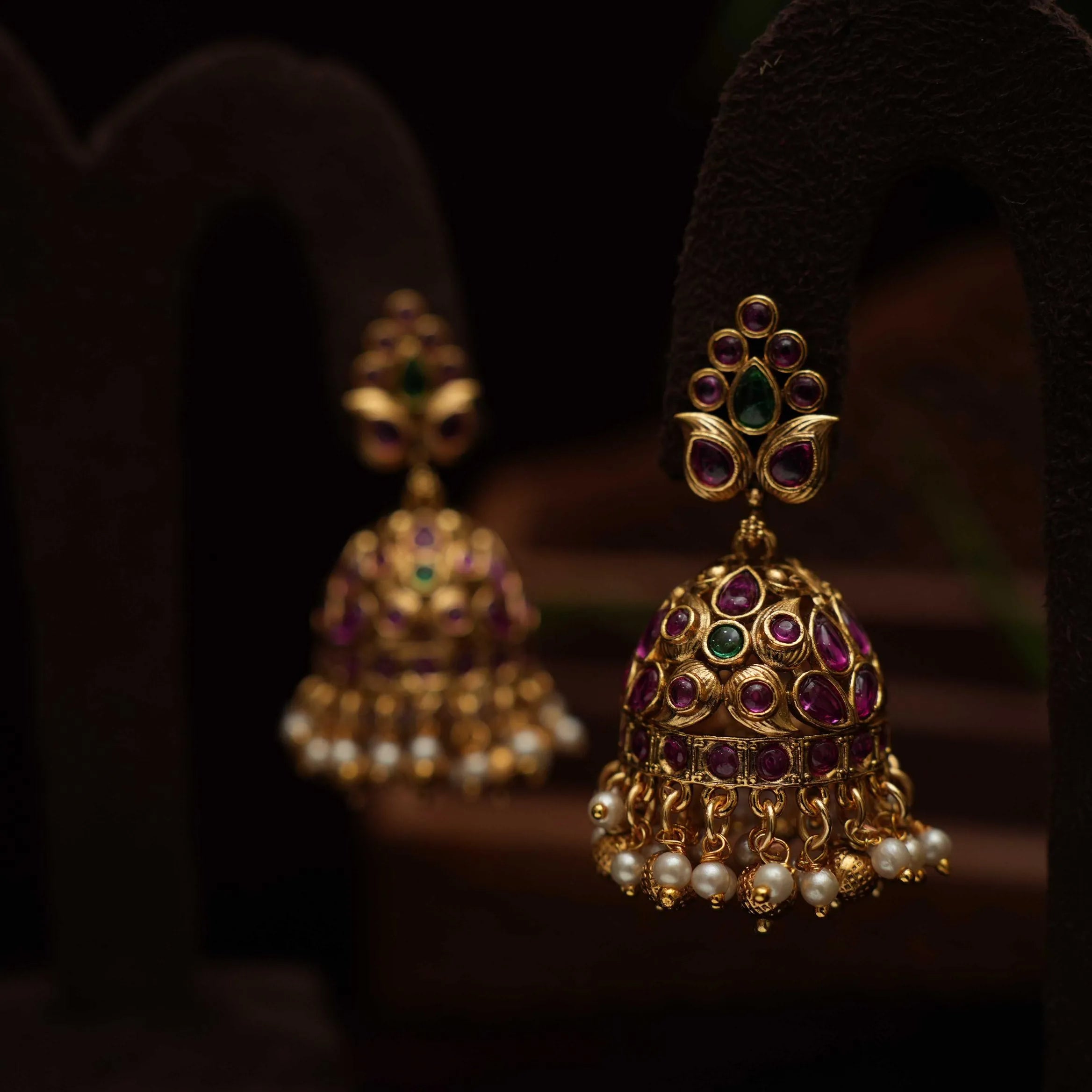 Kayal Antique Jhumka Earrings