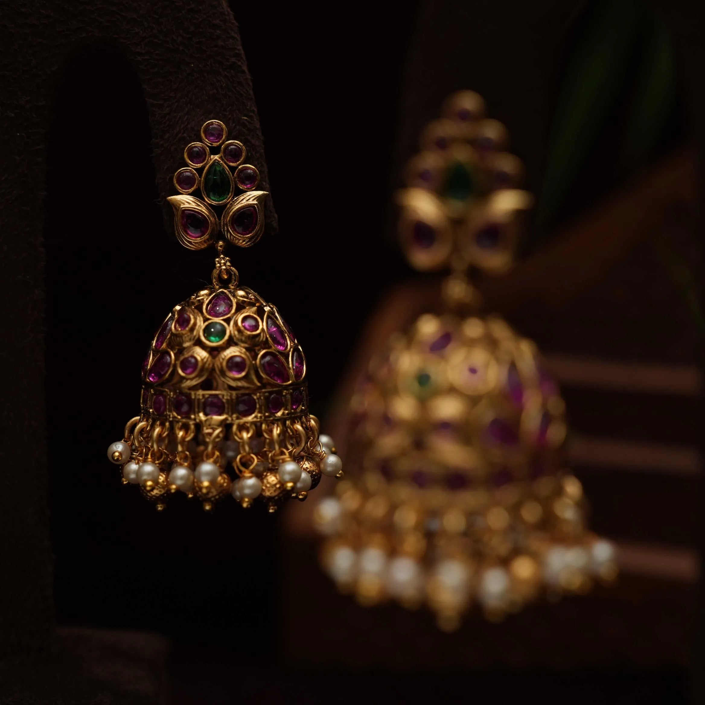 Kayal Antique Jhumka Earrings