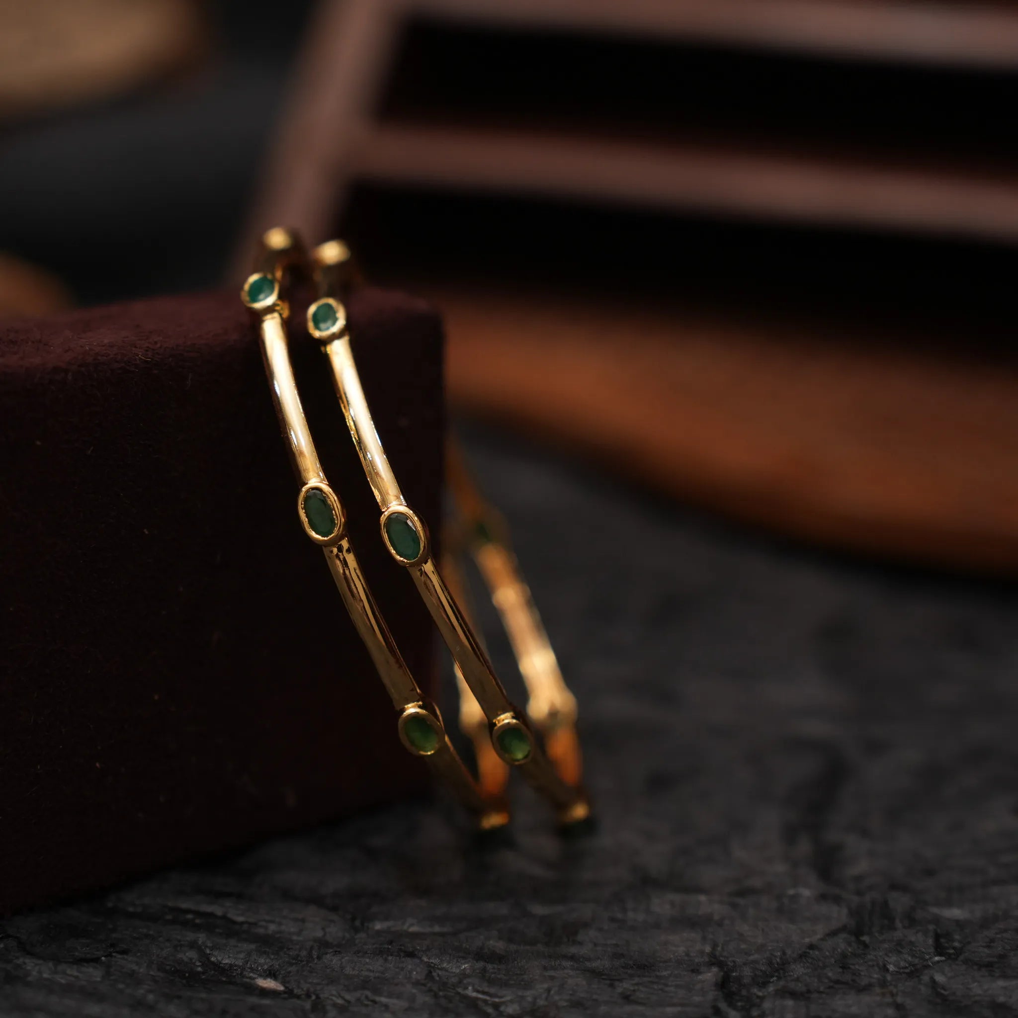 Kiana Antique Bangles - Green