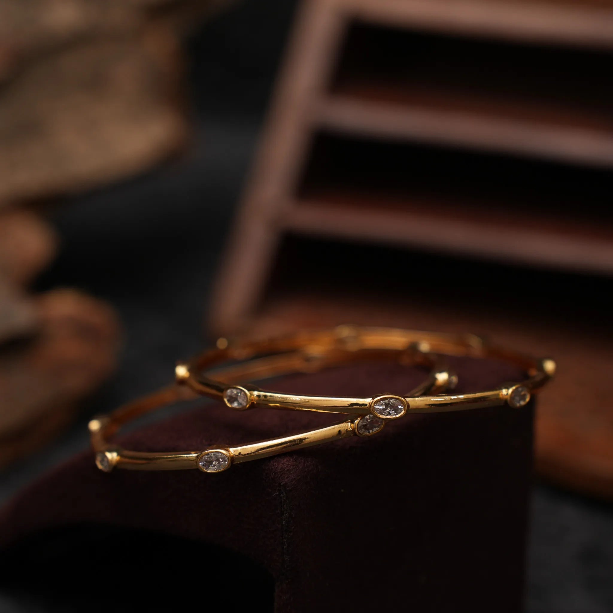 Kiana Antique Bangles - White