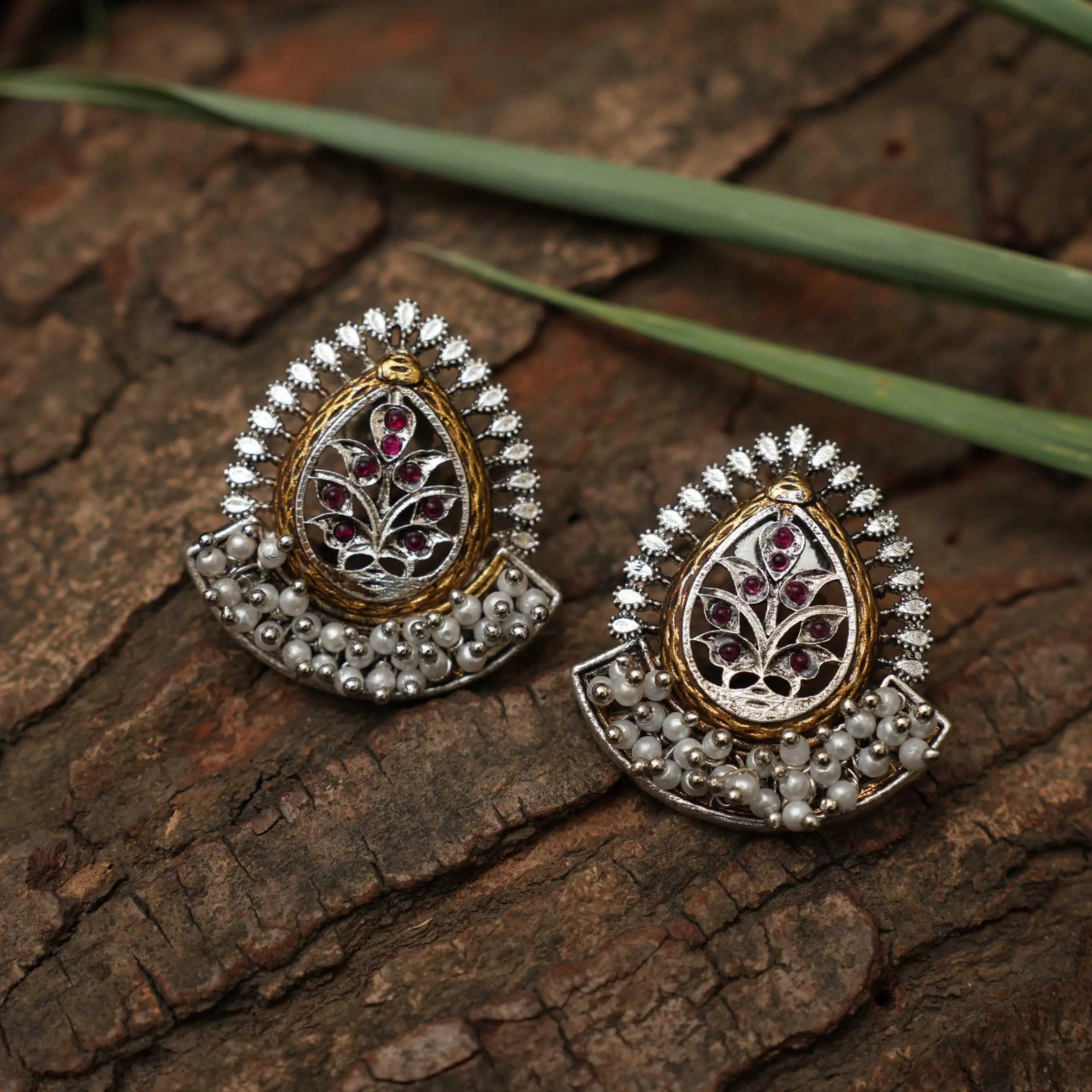 Kira Antique Dual Tone Earrings