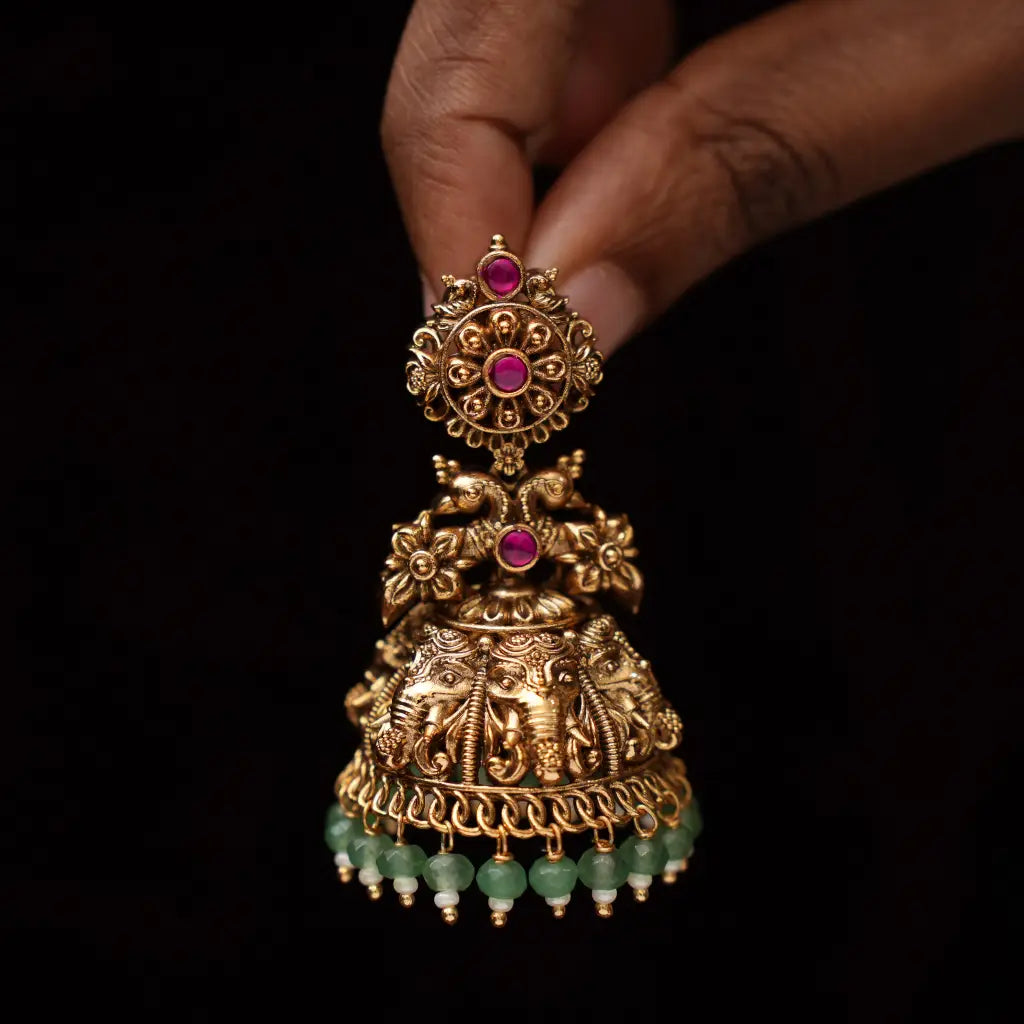 Kishika Antique Jhumka Earrings