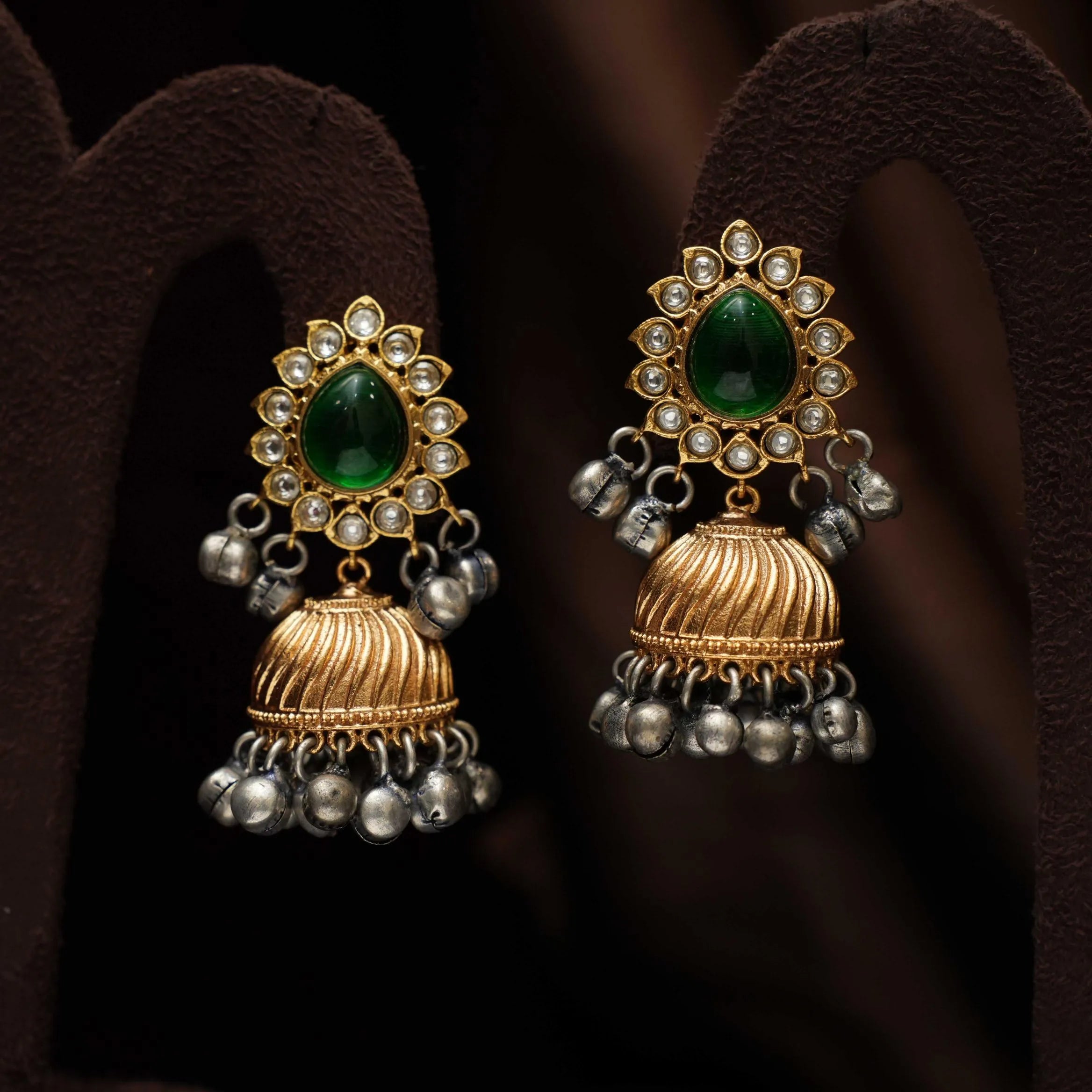 Kiya Antique Dual Tone Choker - Green