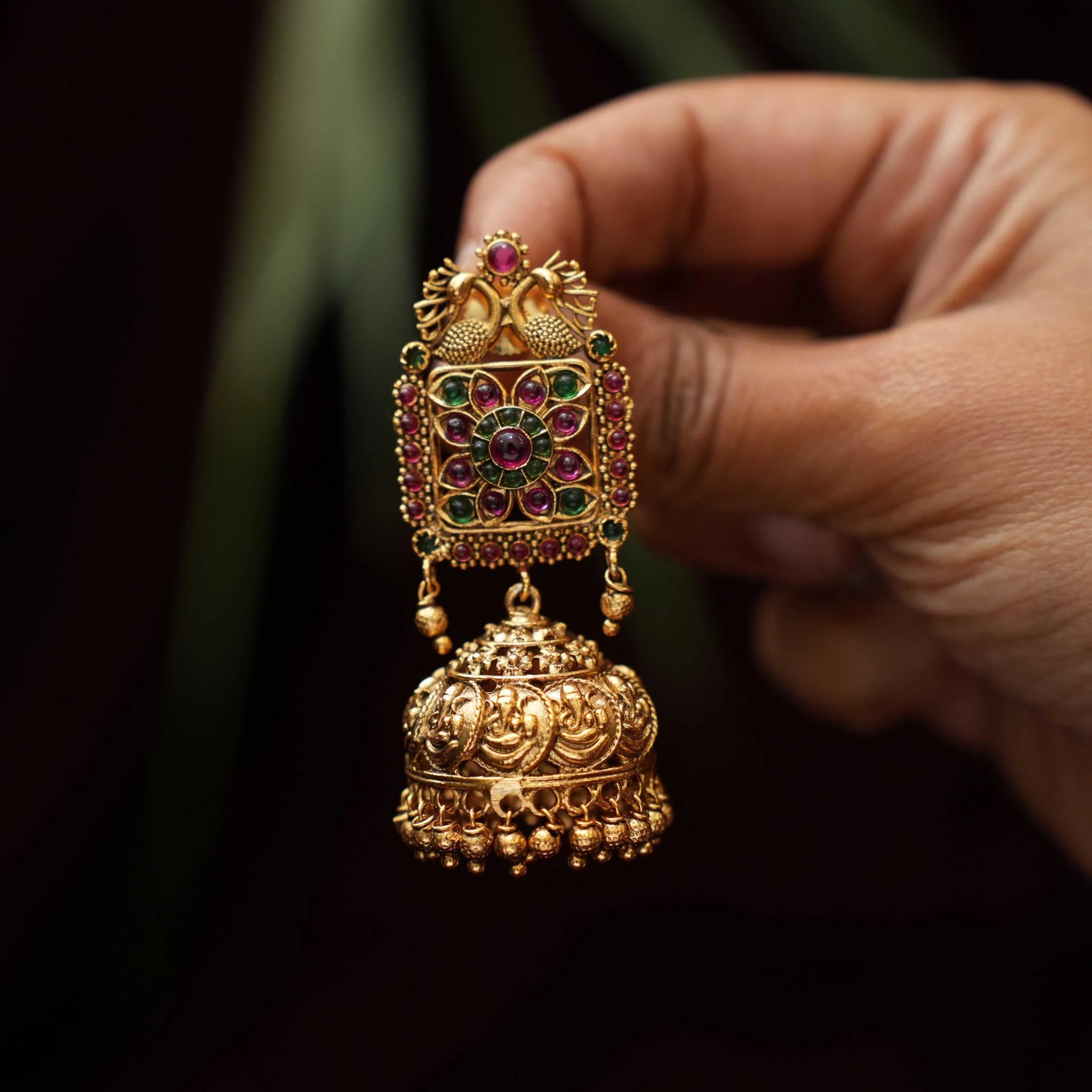 Komal Antique Jhumka Earrings