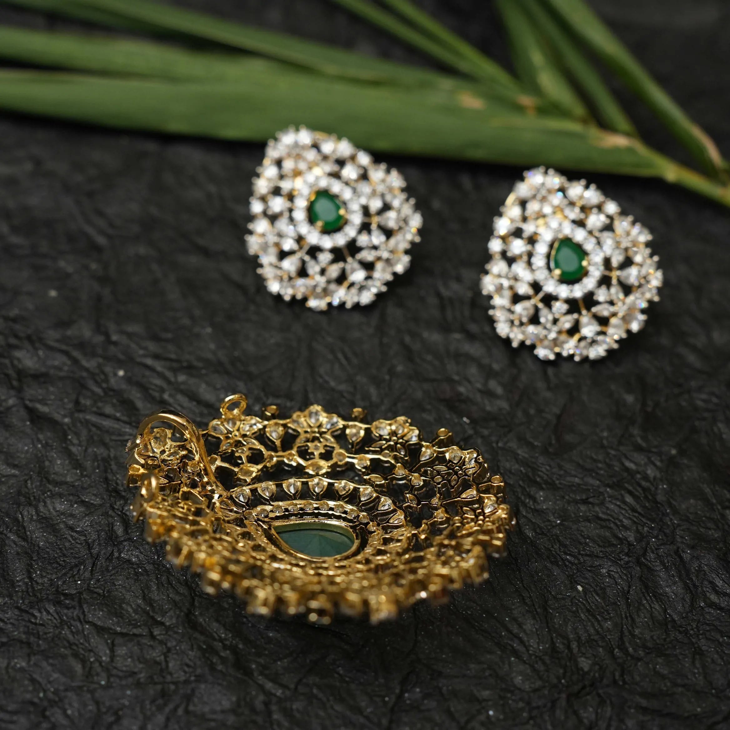 Kripa Zircon Pendant - Green