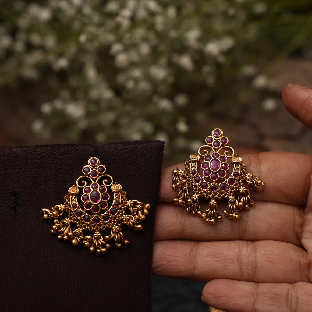 Krithya Antique Chandbali Earrings
