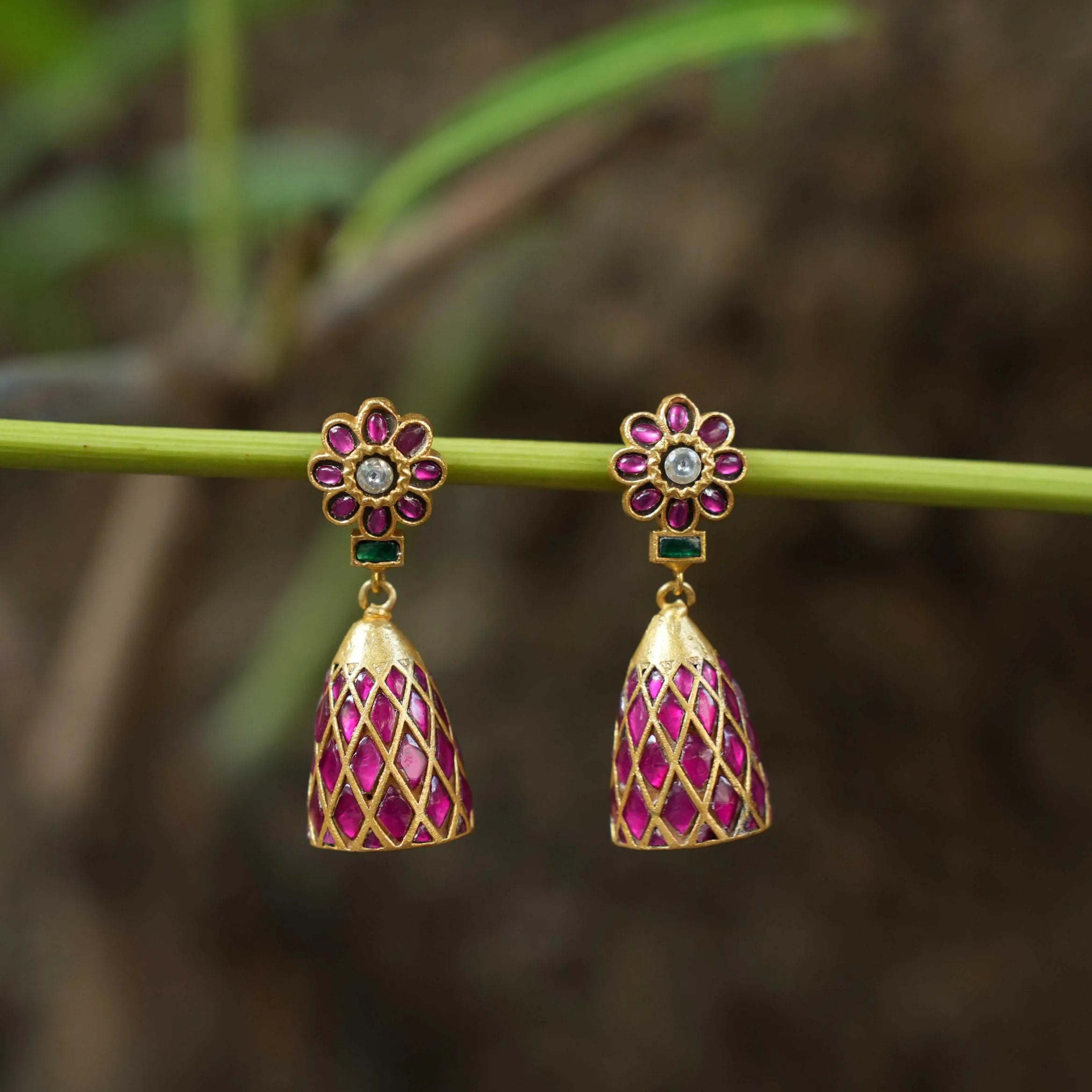 Kritida Polki Jhumka Earrings