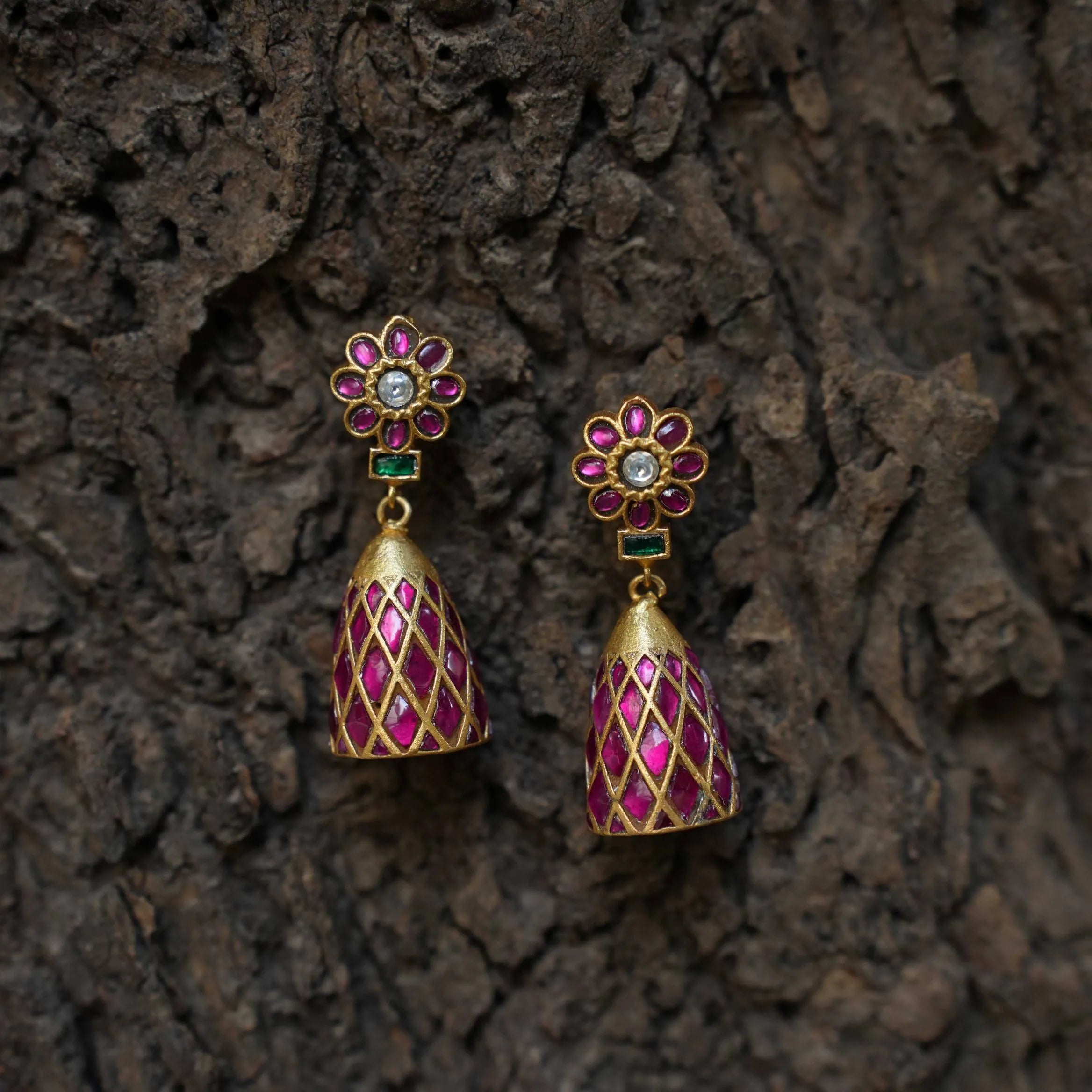 Kritida Polki Jhumka Earrings