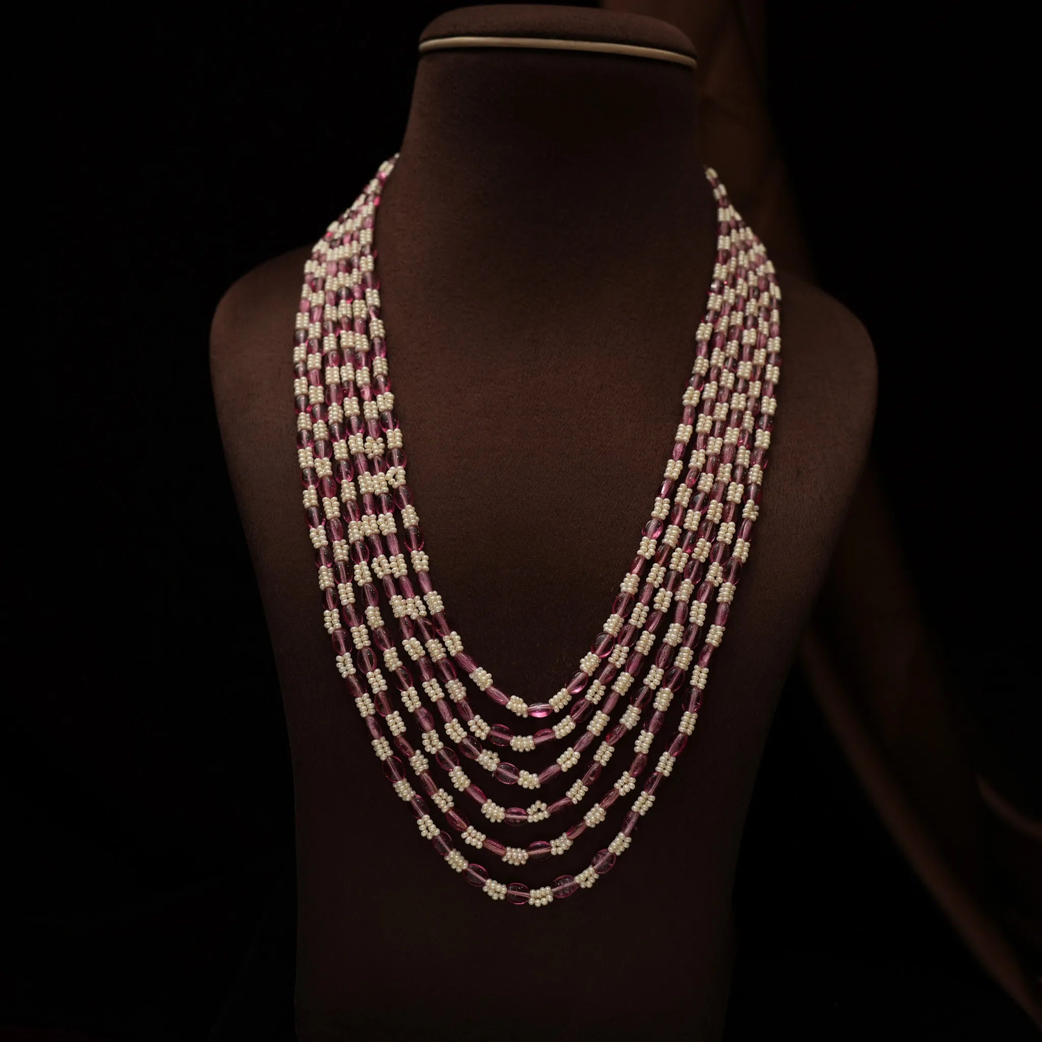 Krupa Beaded Necklace - Pink