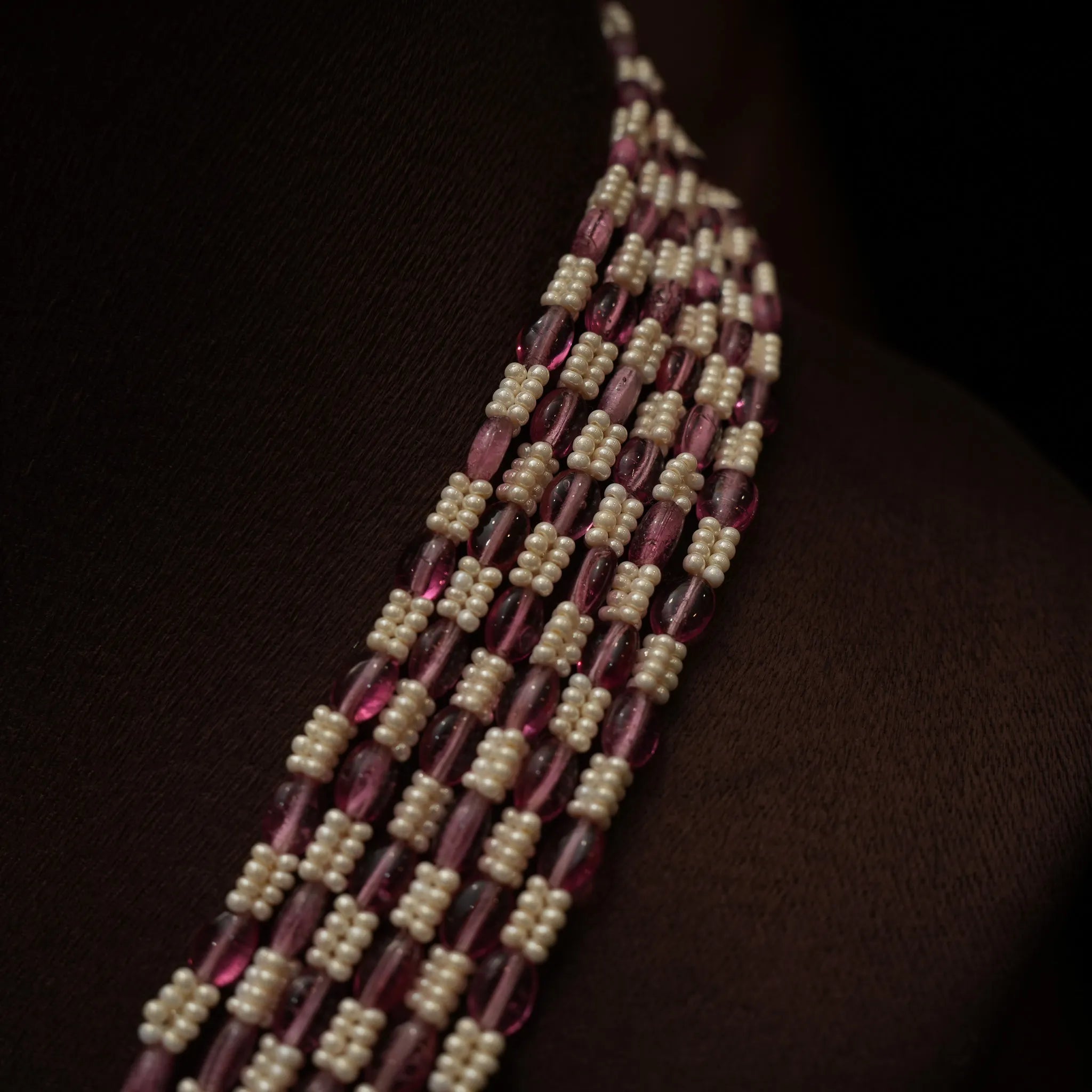 Krupa Beaded Necklace - Pink