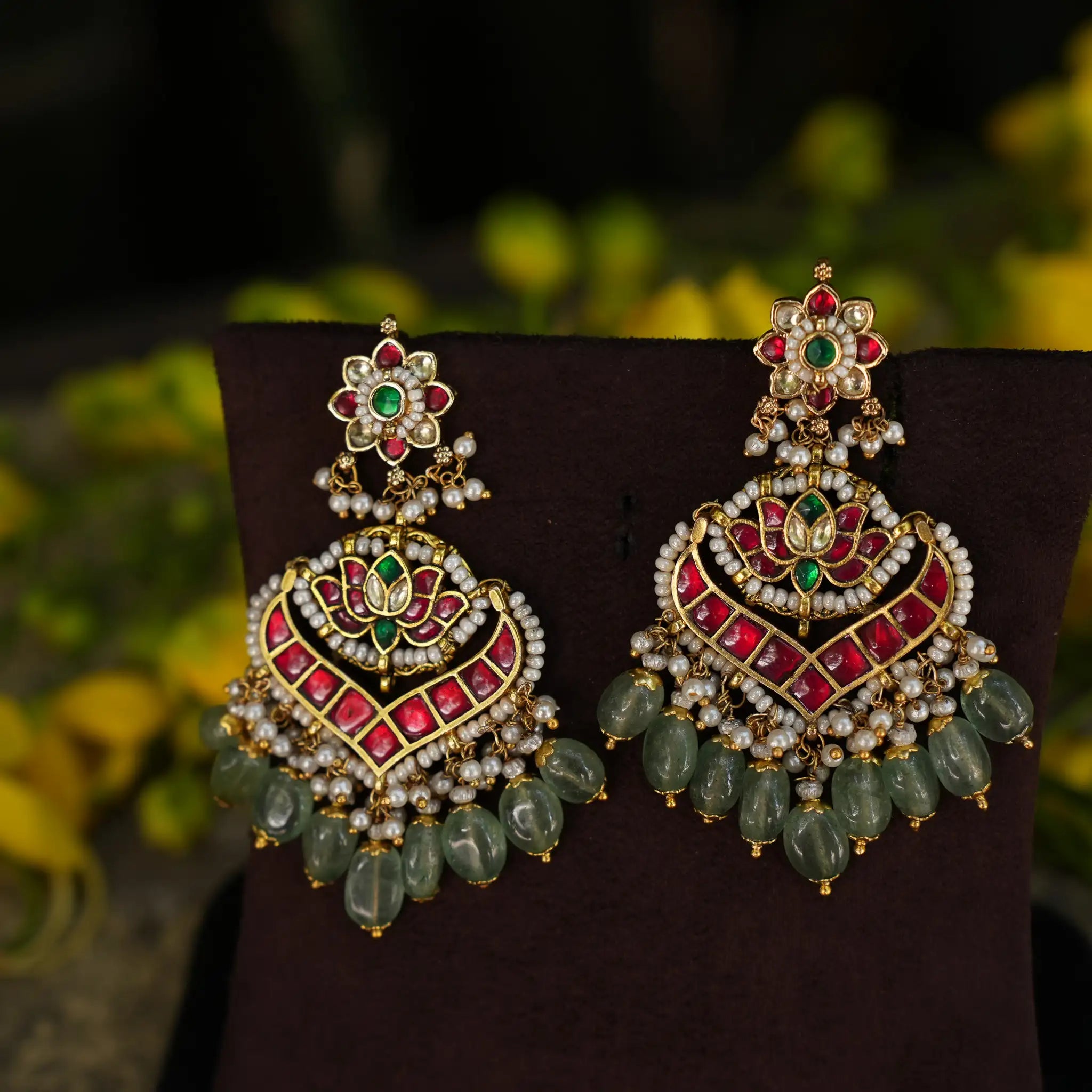 Kshanika Polki Chandbali Earrings