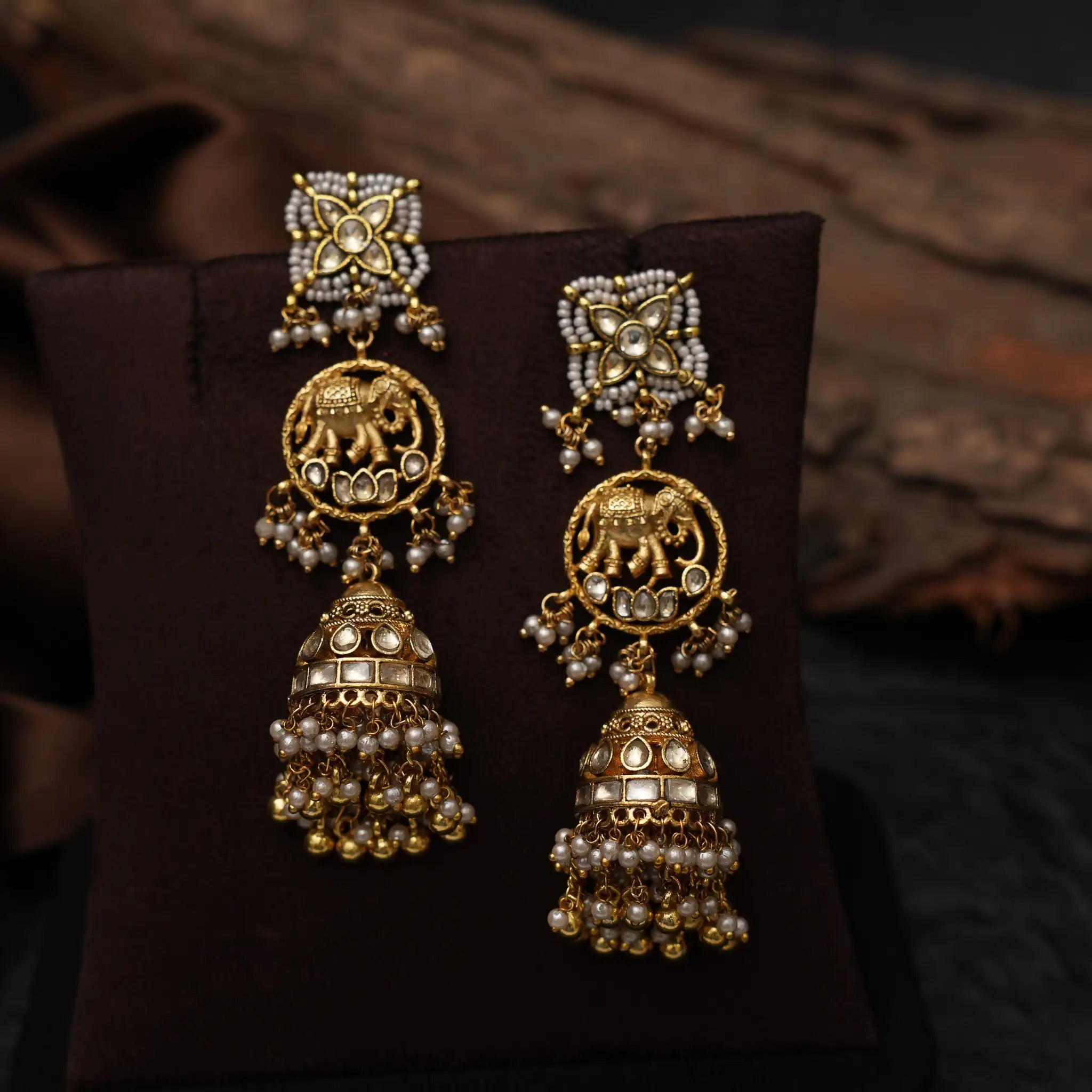 Lakini Polki Jhumka Earrings