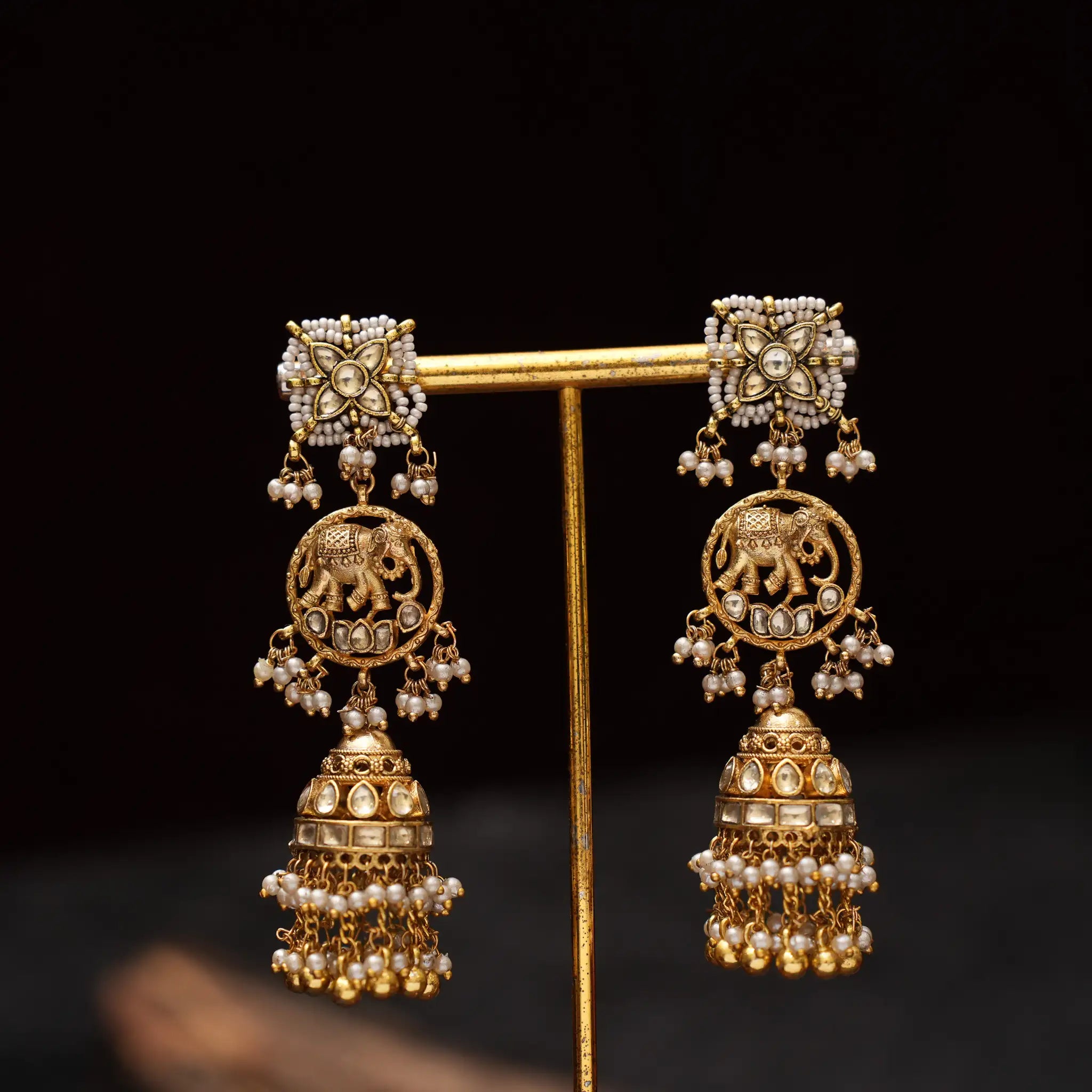 Lakini Polki Jhumka Earrings