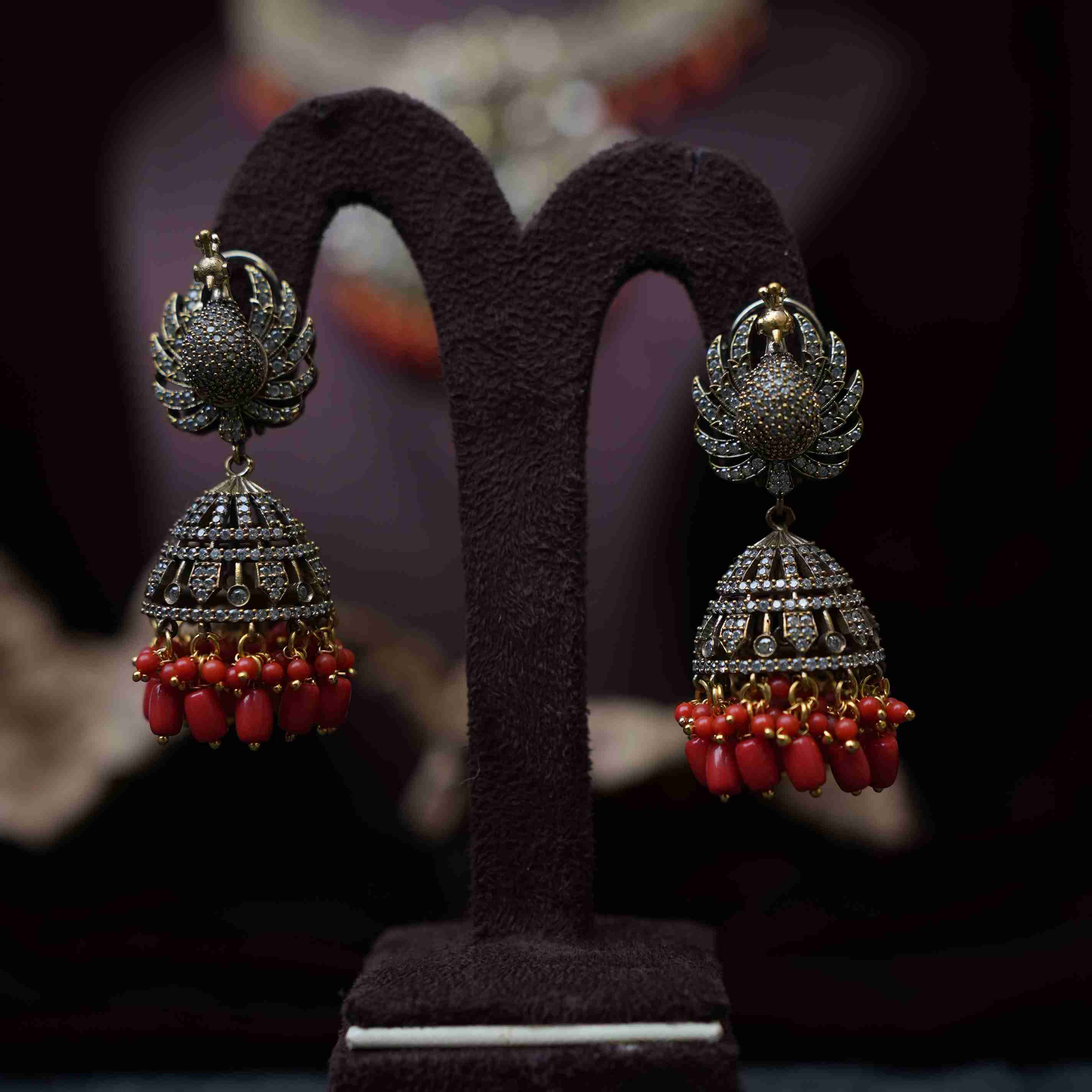 Lavanya Victorian Kundan Necklace - Coral