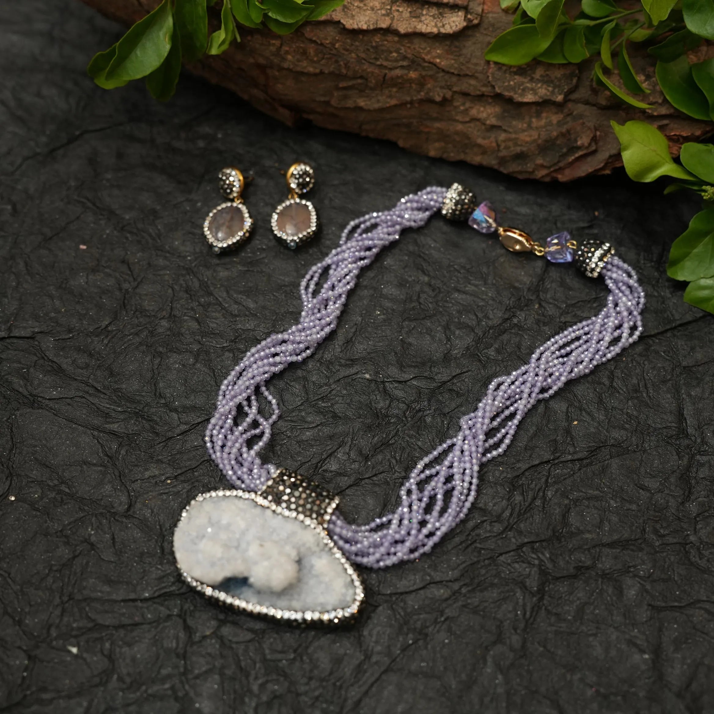 Sitara Lavender Fusion Necklace Set