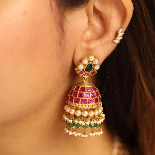 Leena Polki Jhumka Earrings