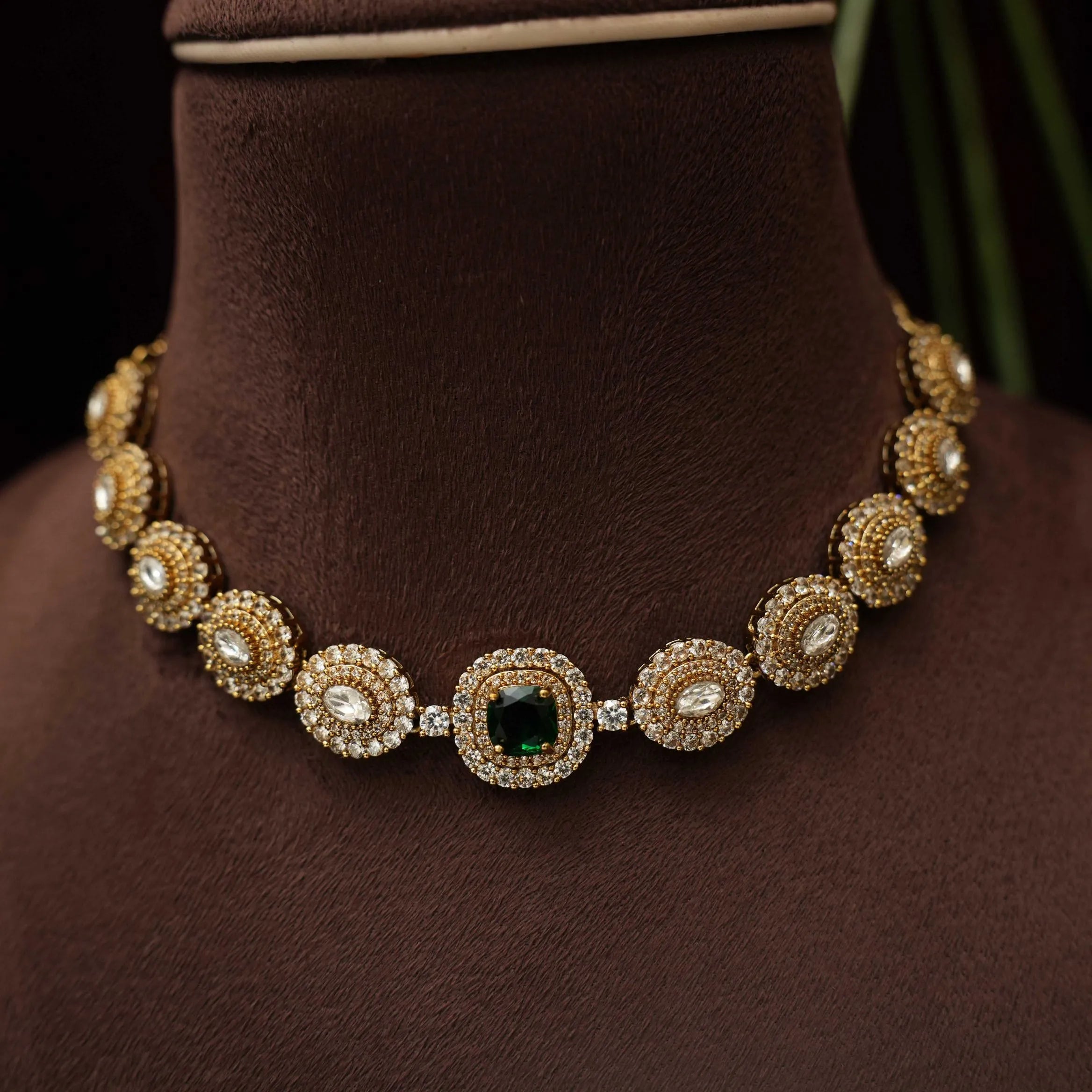 Lekha Zircon Necklace - Green