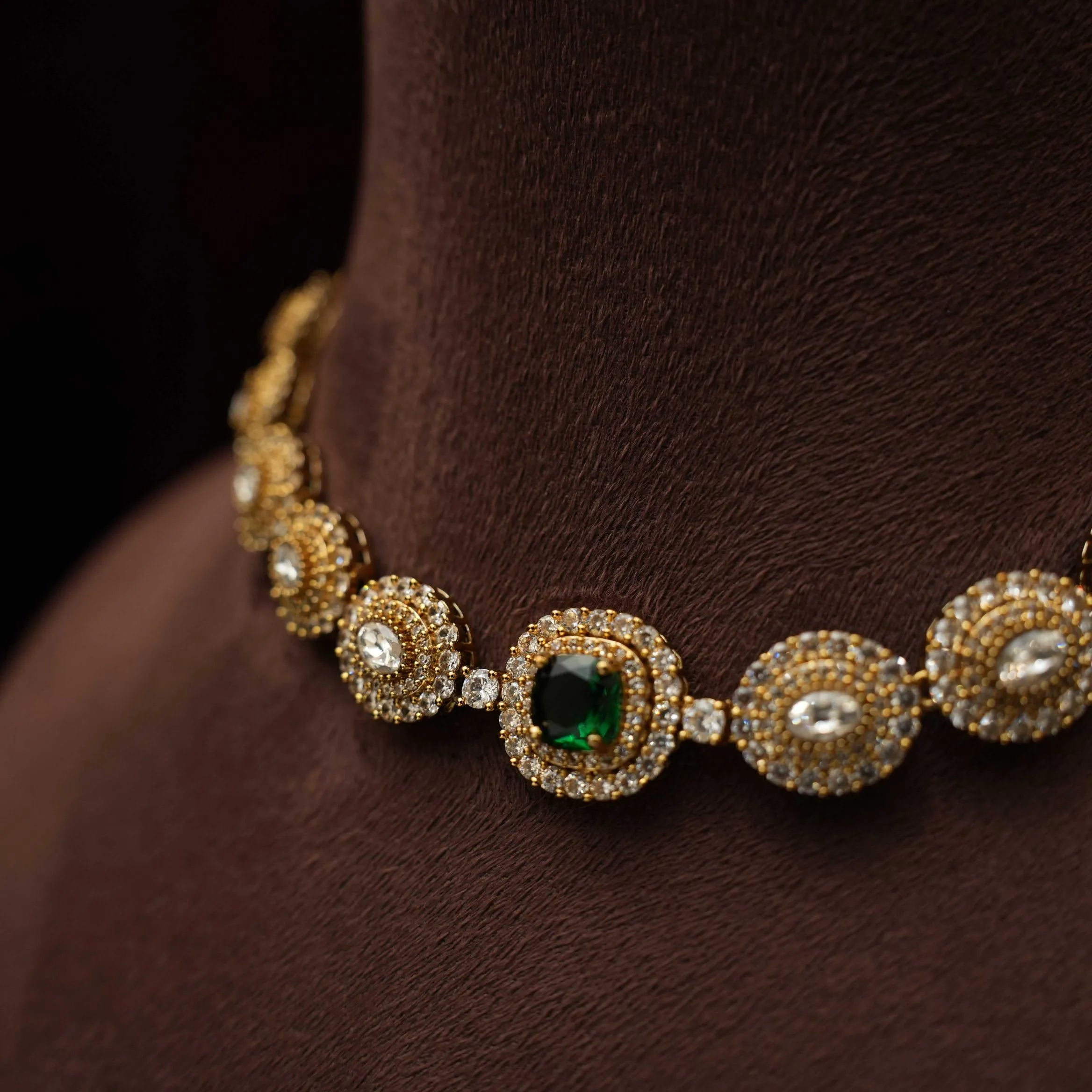 Lekha Zircon Necklace - Green