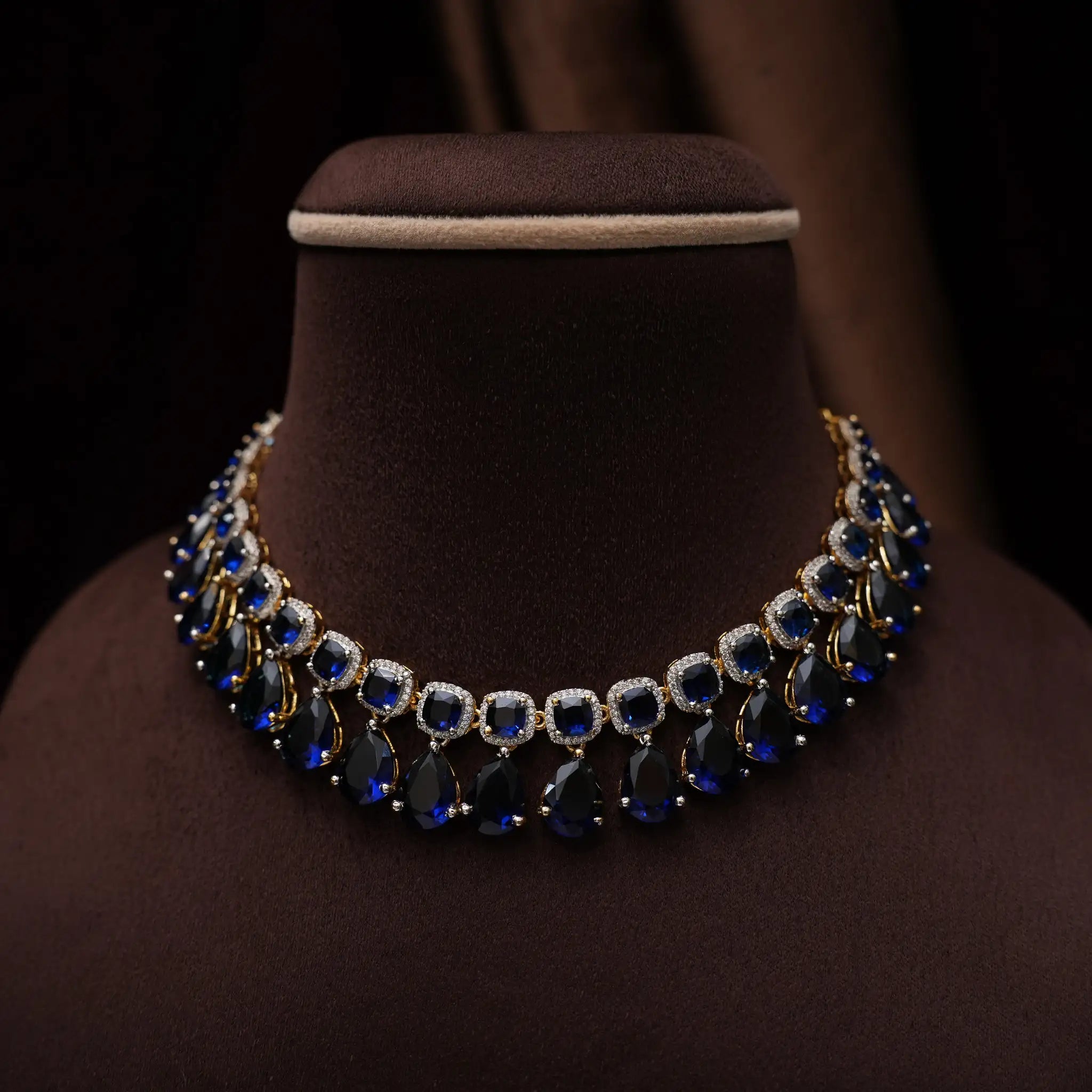 Libni Zircon Necklace - Blue