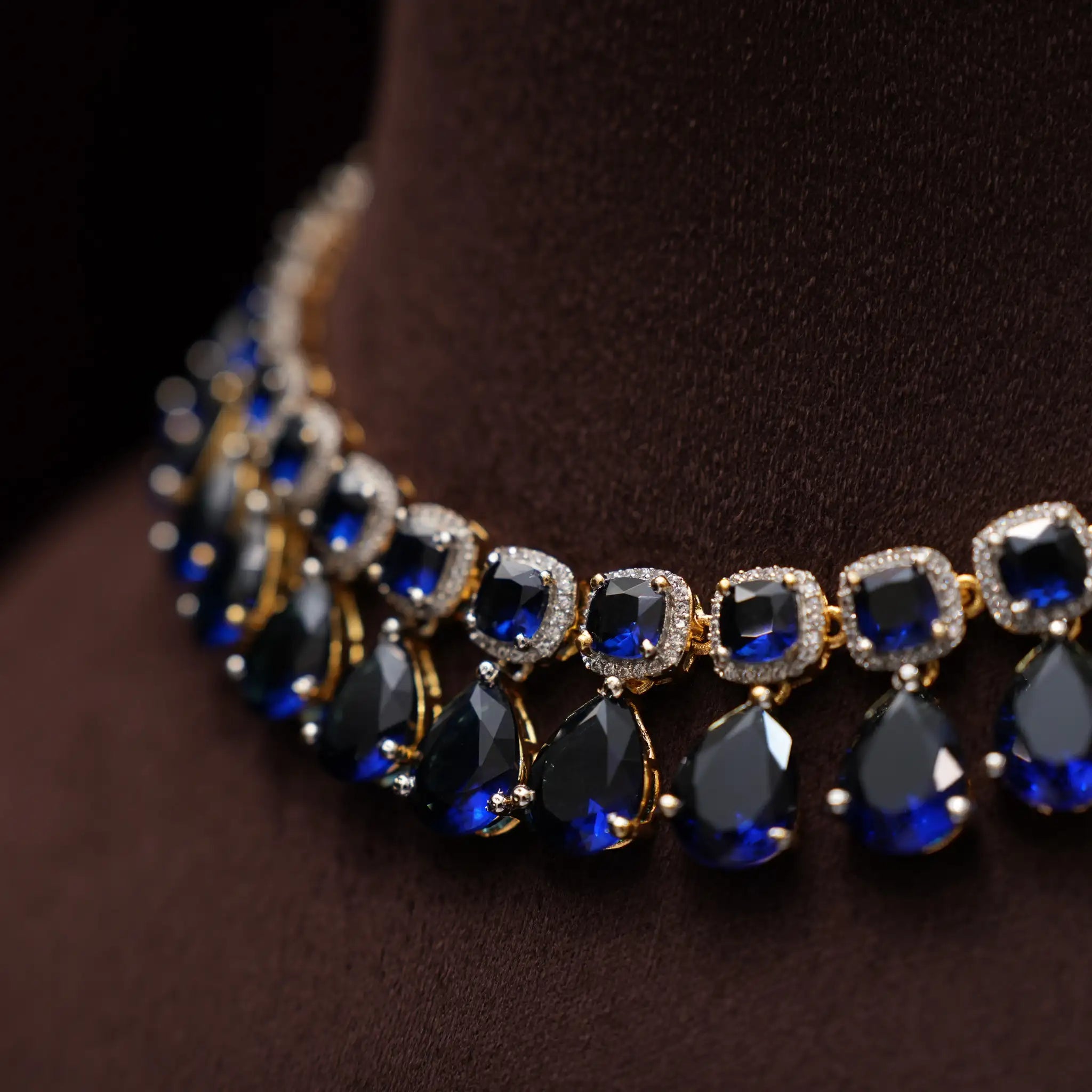 Libni Zircon Necklace - Blue