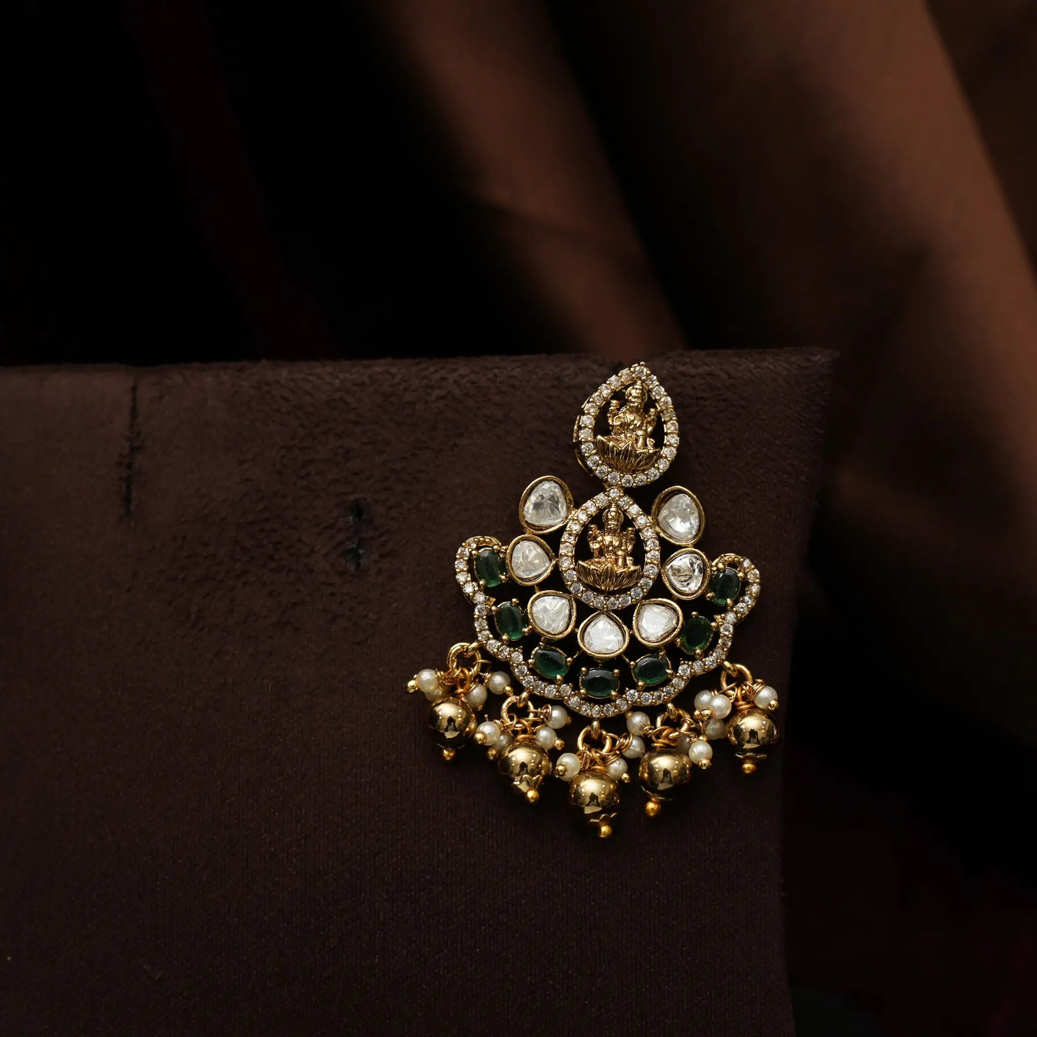 Lina Beaded Polki Choker - Golden Balls