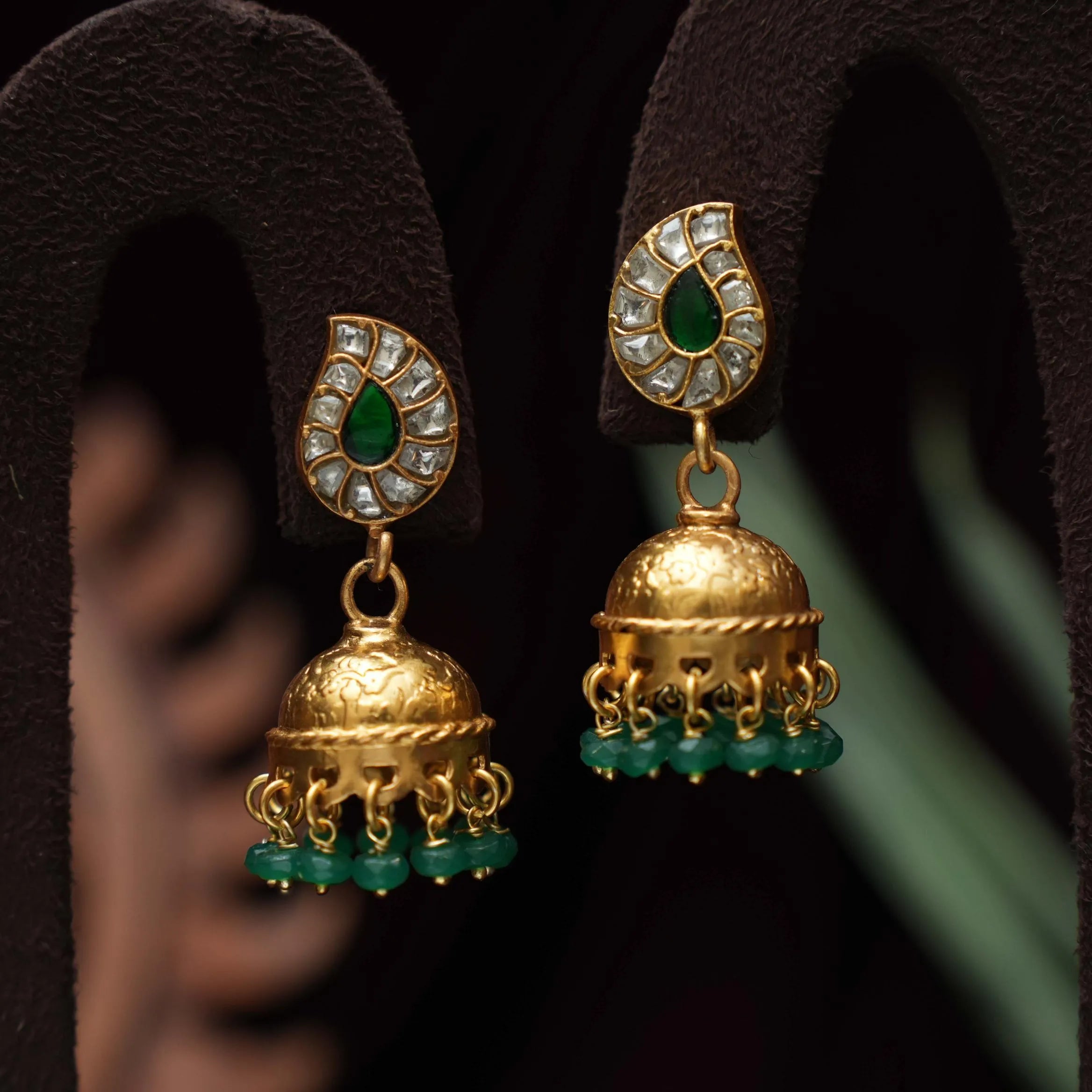 Lohitya Silver Jhumka Earrings - White - Rimli Boutique