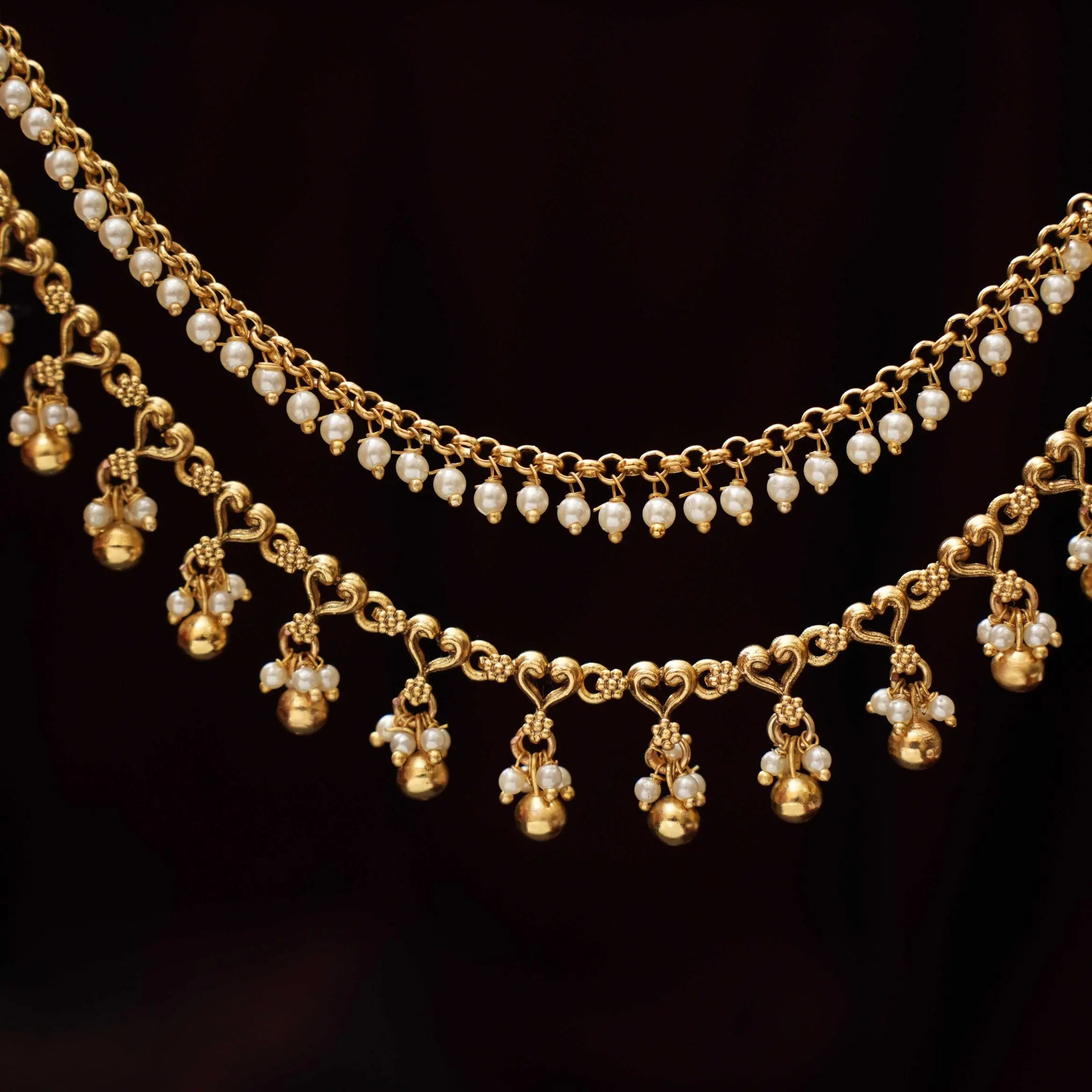 Luna Antique Ear Chain - Pearl