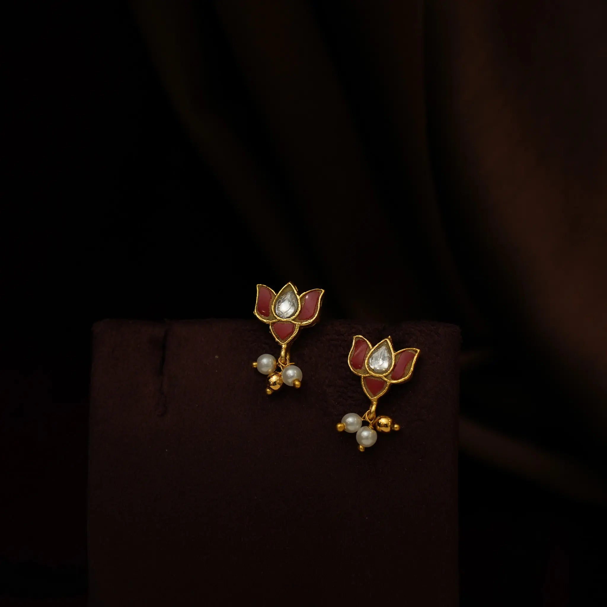 Luna Polki Choker - Coral