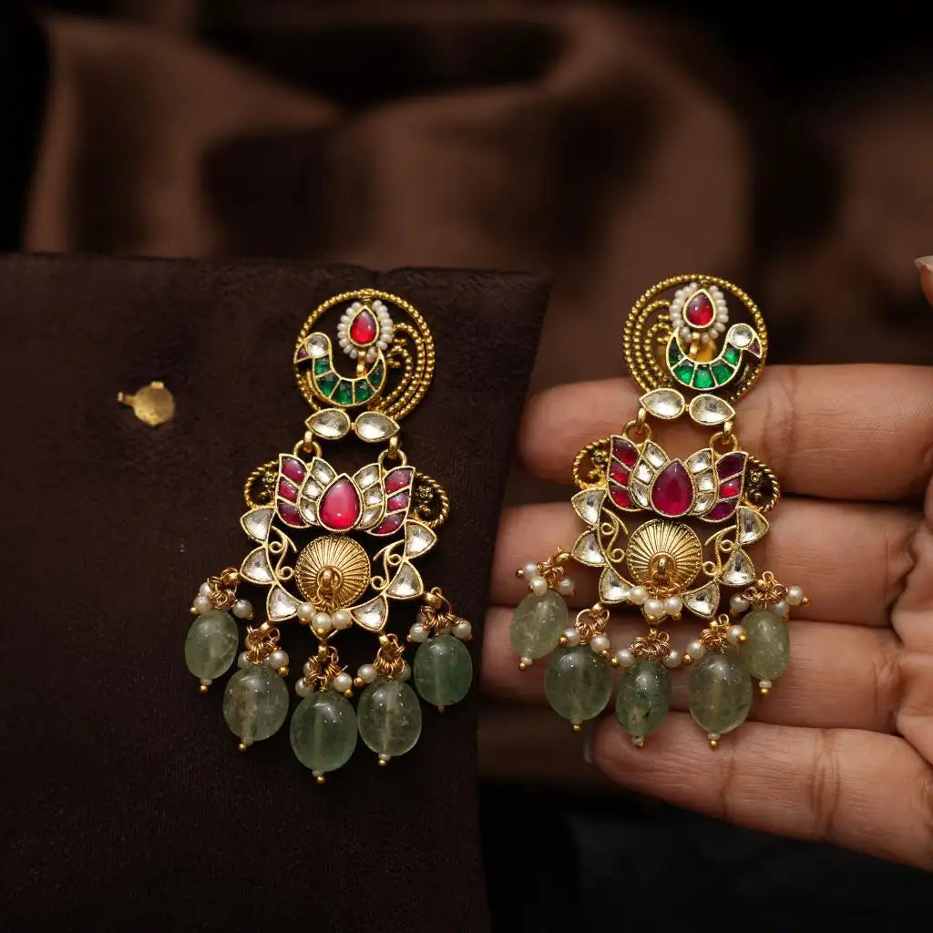 Madana Polki Chandbali Earrings